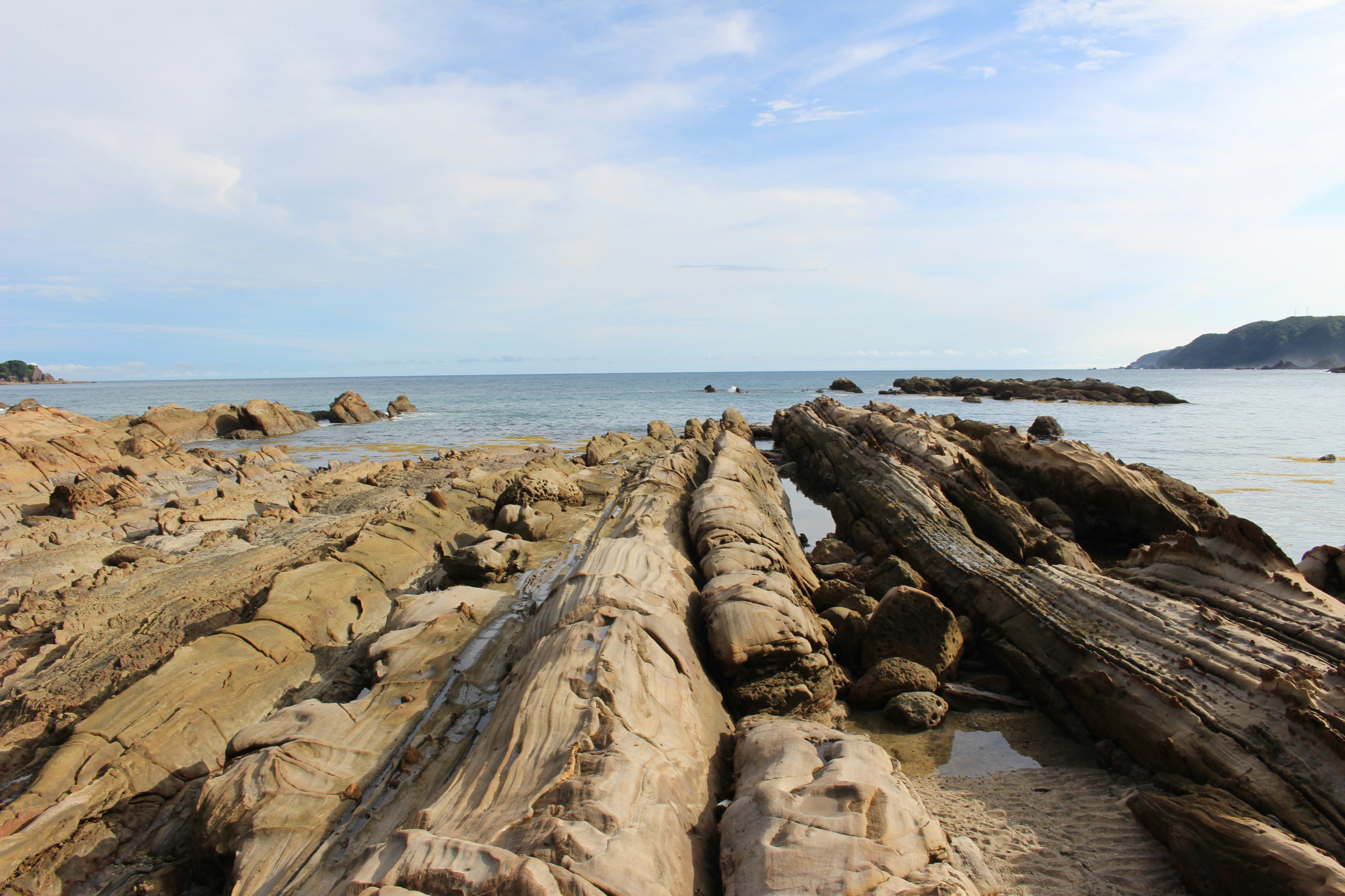 竜串海岸的海邊岩石海岸景