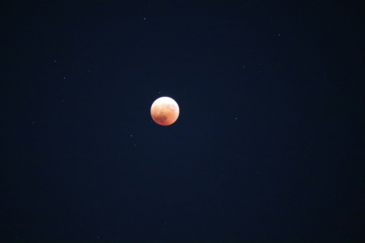 紅月懸浮在黑暗的夜空中