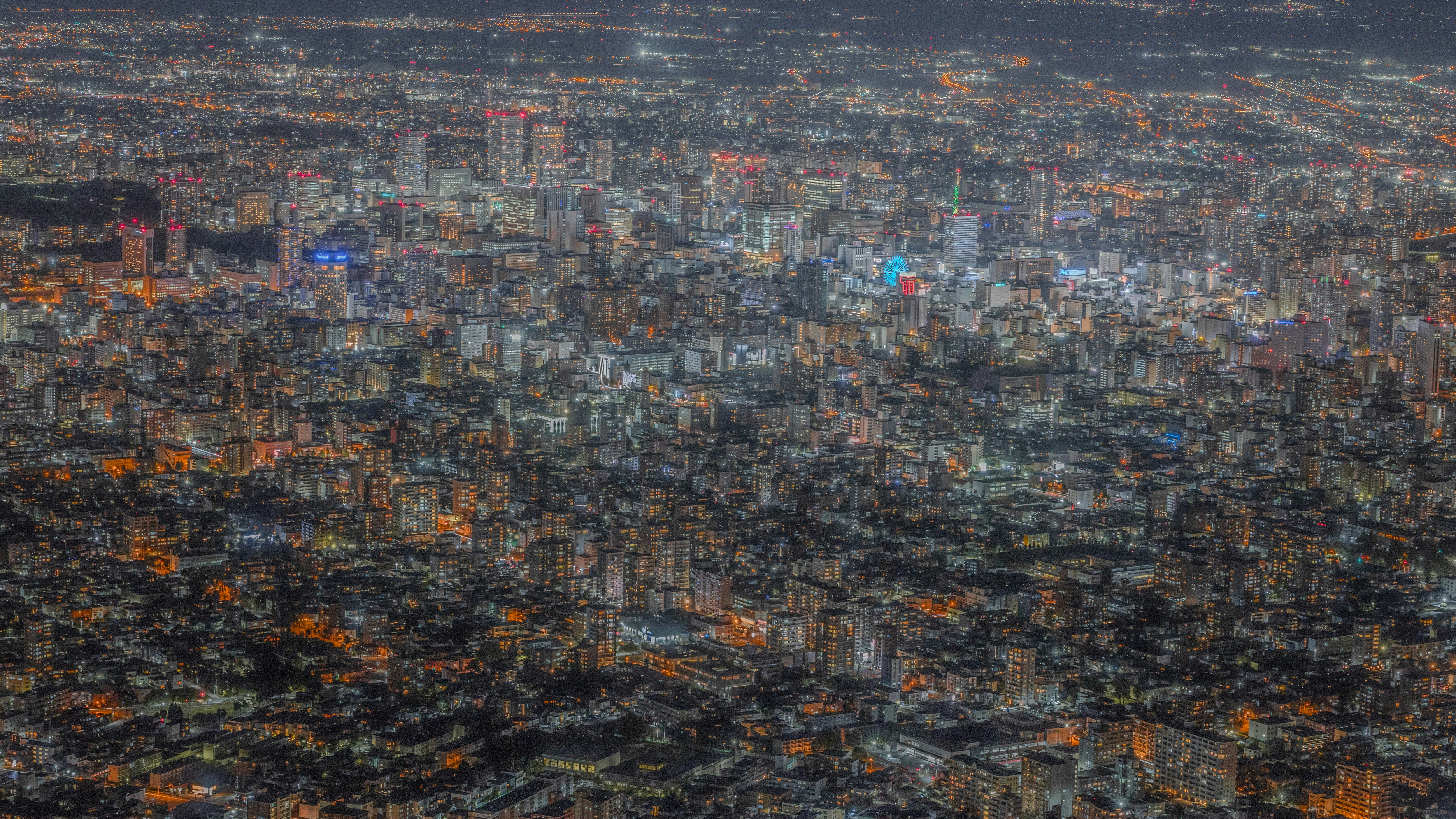 夜景の広がる都市の俯瞰