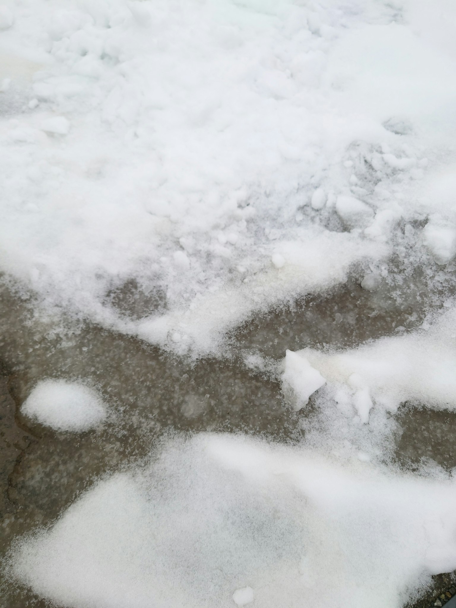 Partial view of snow covering the ground