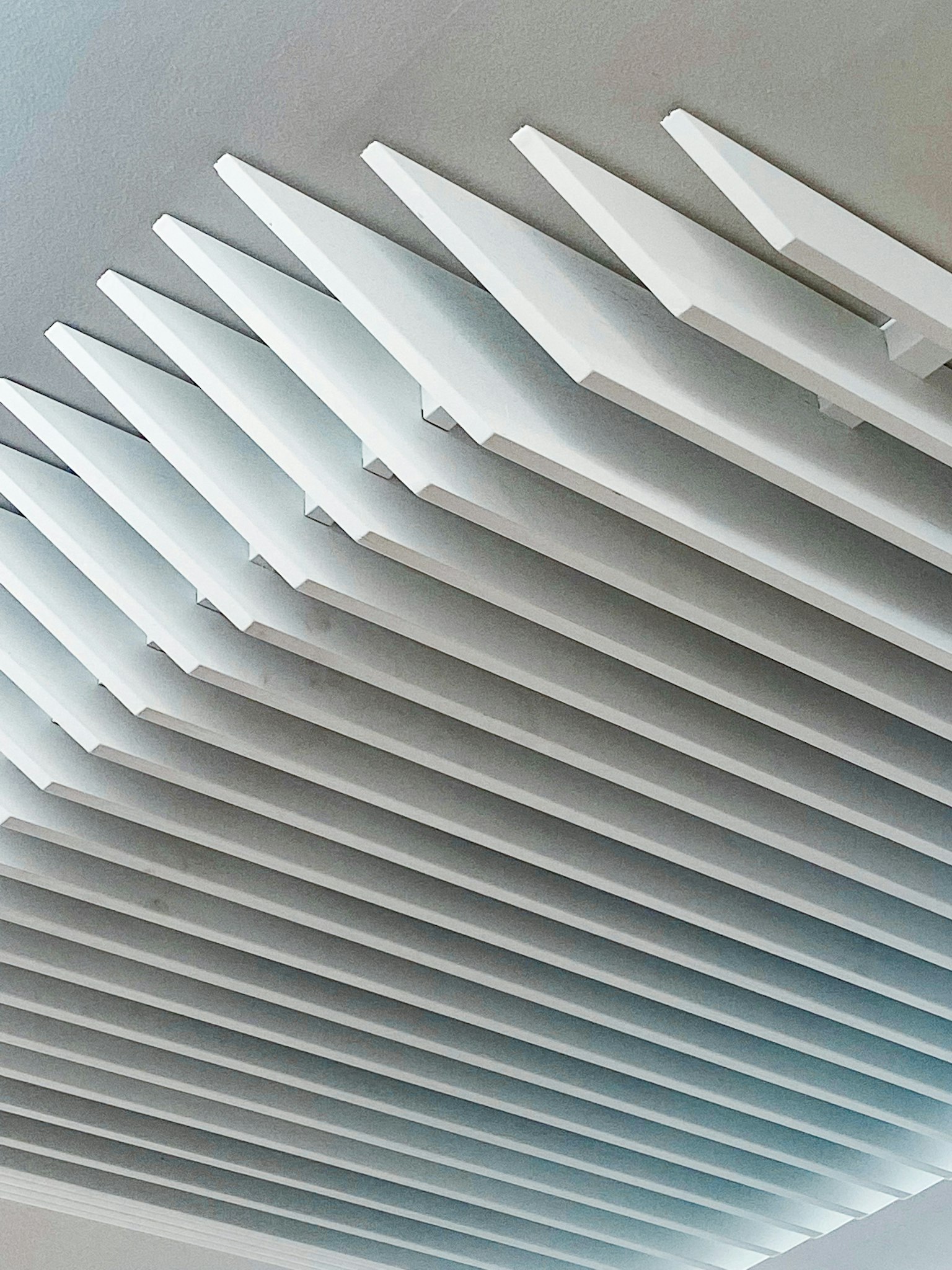 Immagine con un design di soffitto bianco e forme lineari