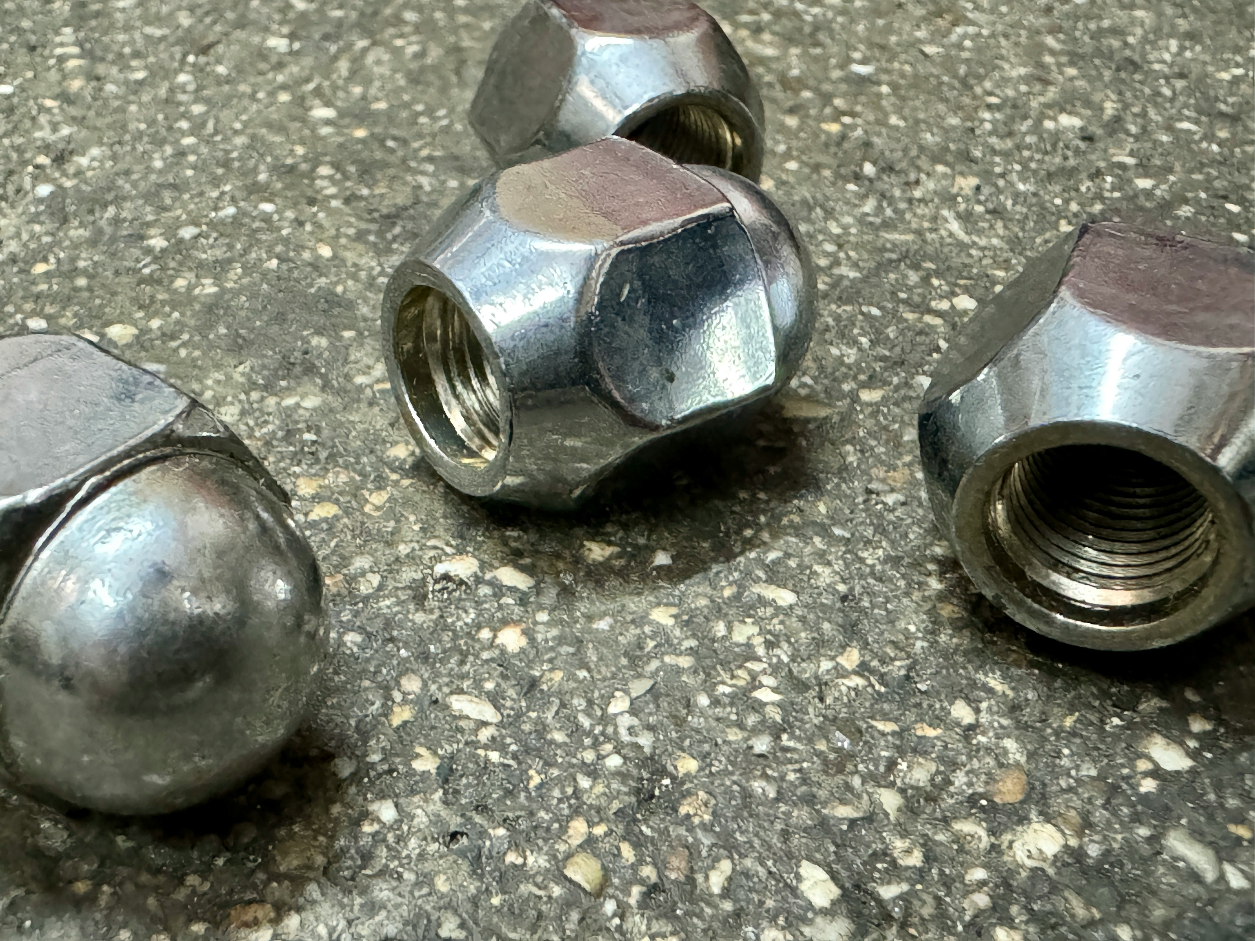 close-up of metal nuts and bolts