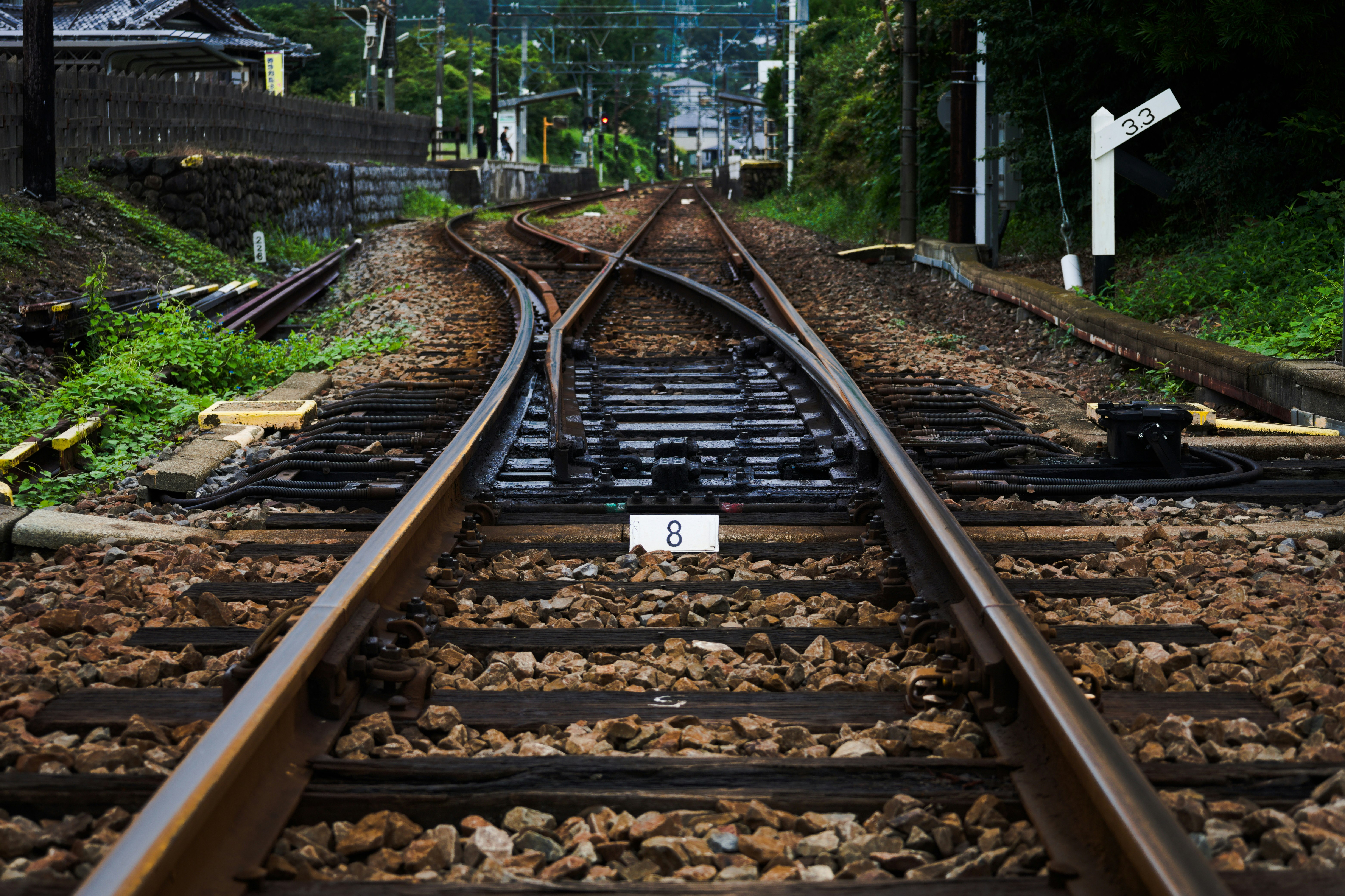 binari ferroviari che si estendono nella campagna
