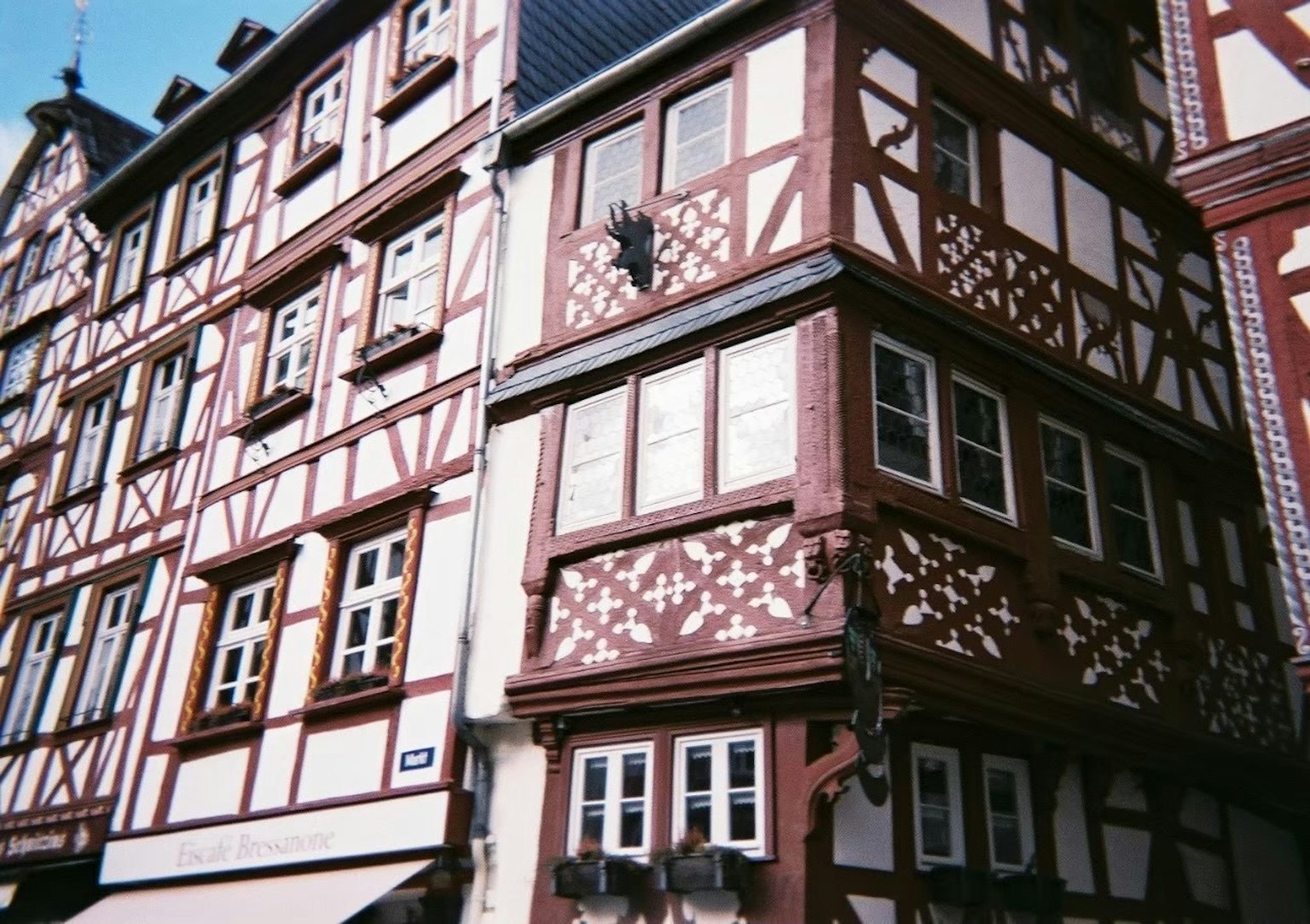 Traditional half-timbered houses in a historic street