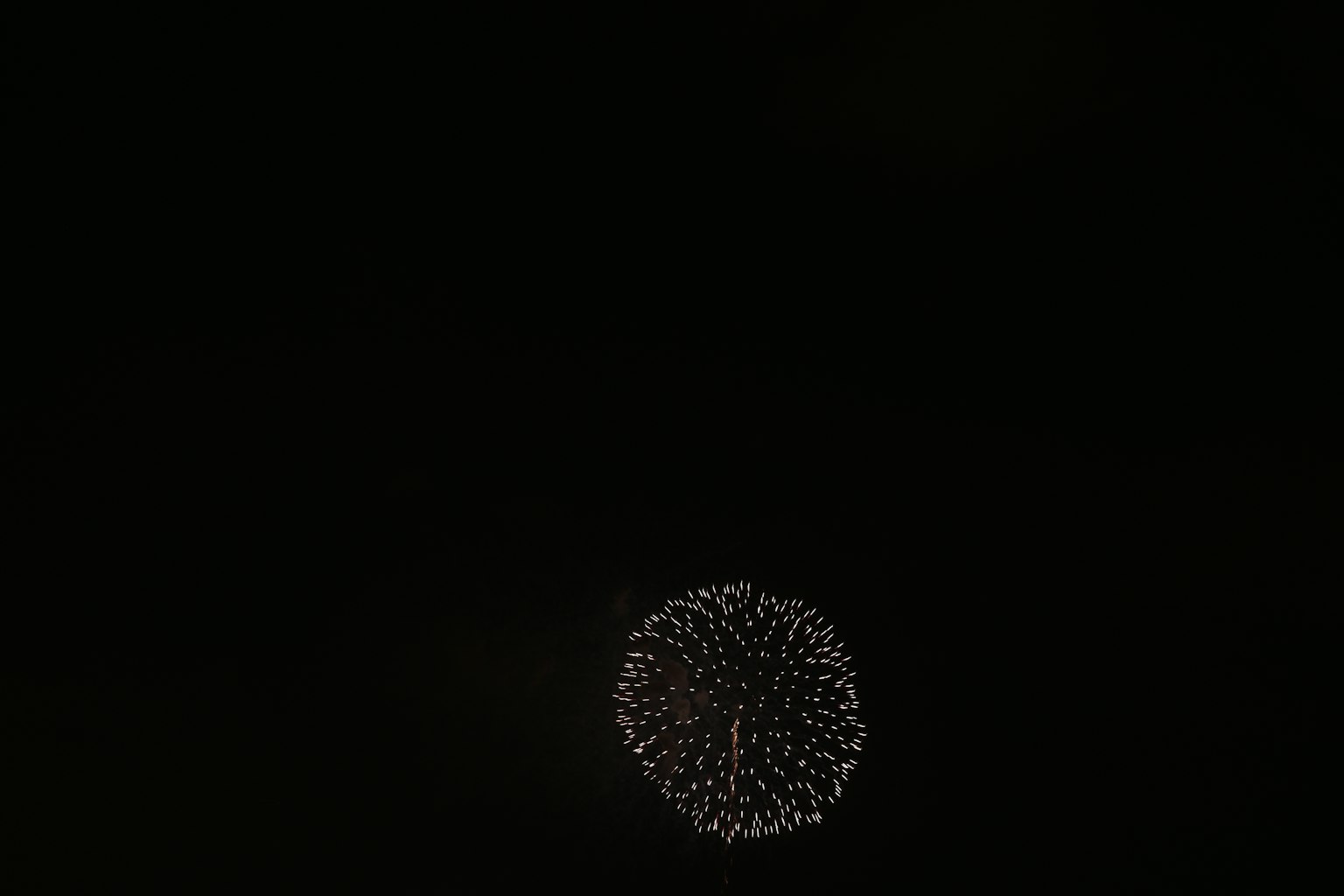 Explosion de feux d'artifice blancs sur fond noir