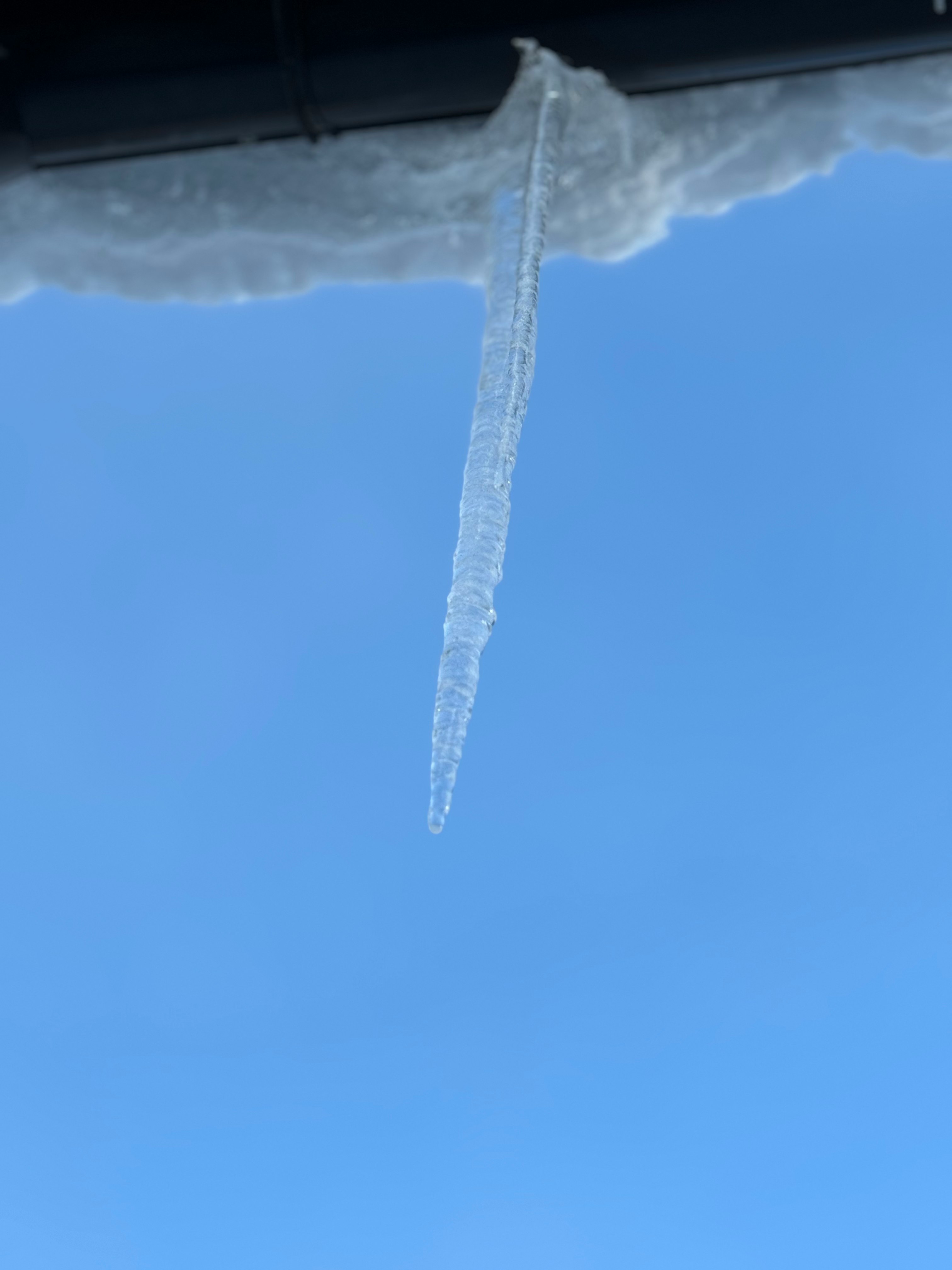 青空に伸びる氷のつらら