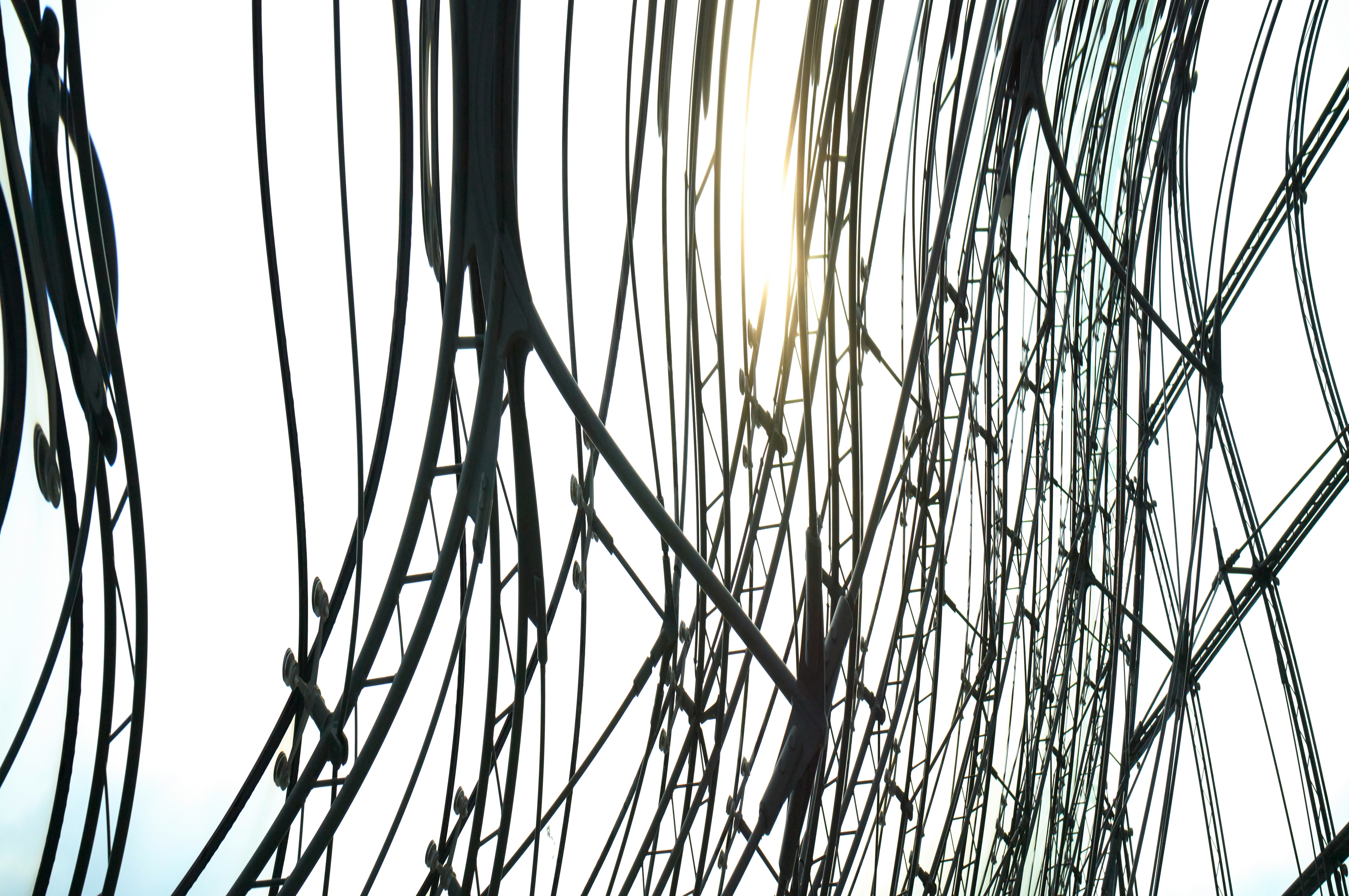 bicycle wire spokes captured in a rolling-shutter slit-scan effect