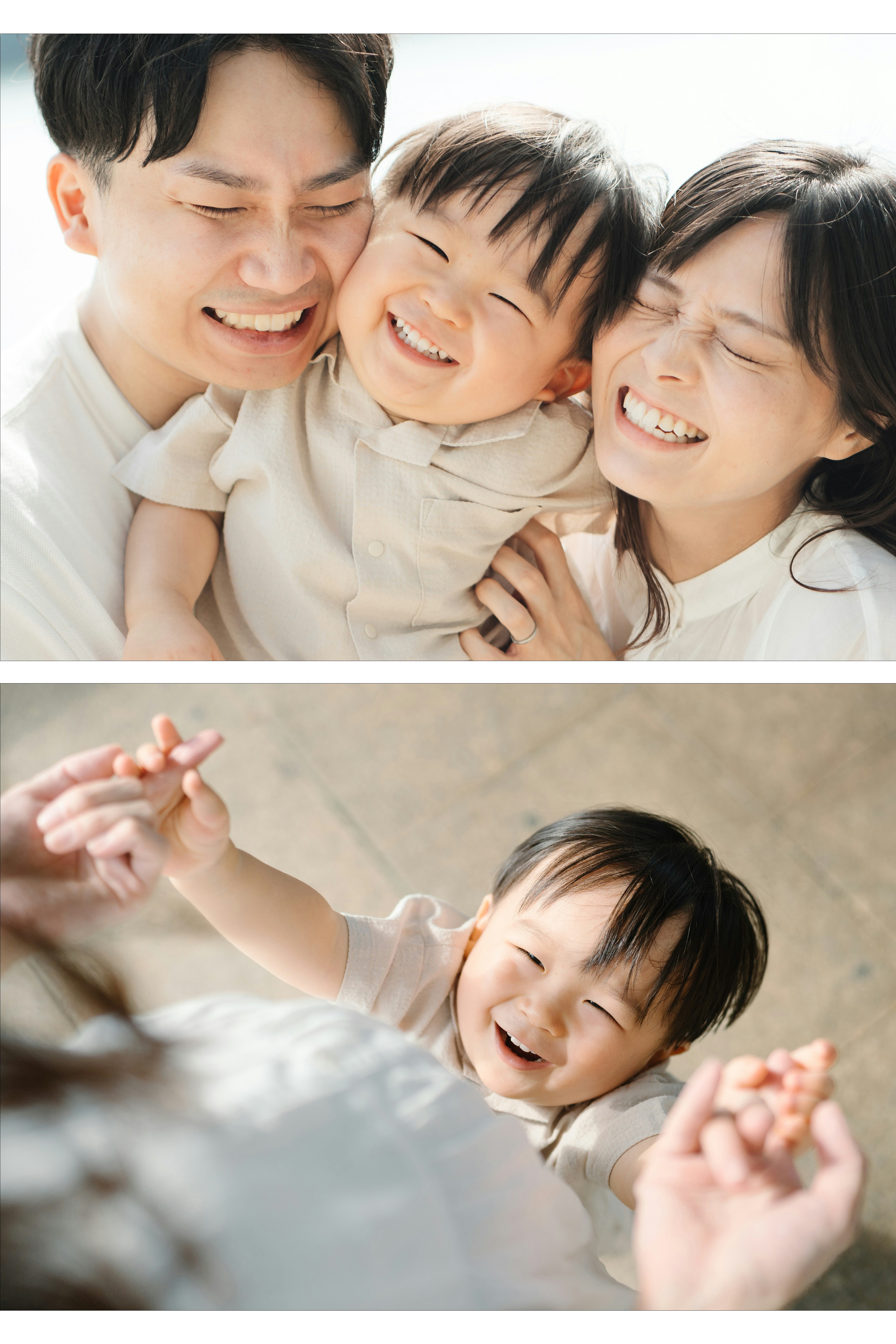 家族に抱かれた2歳の子どもの誕生日の笑顔
