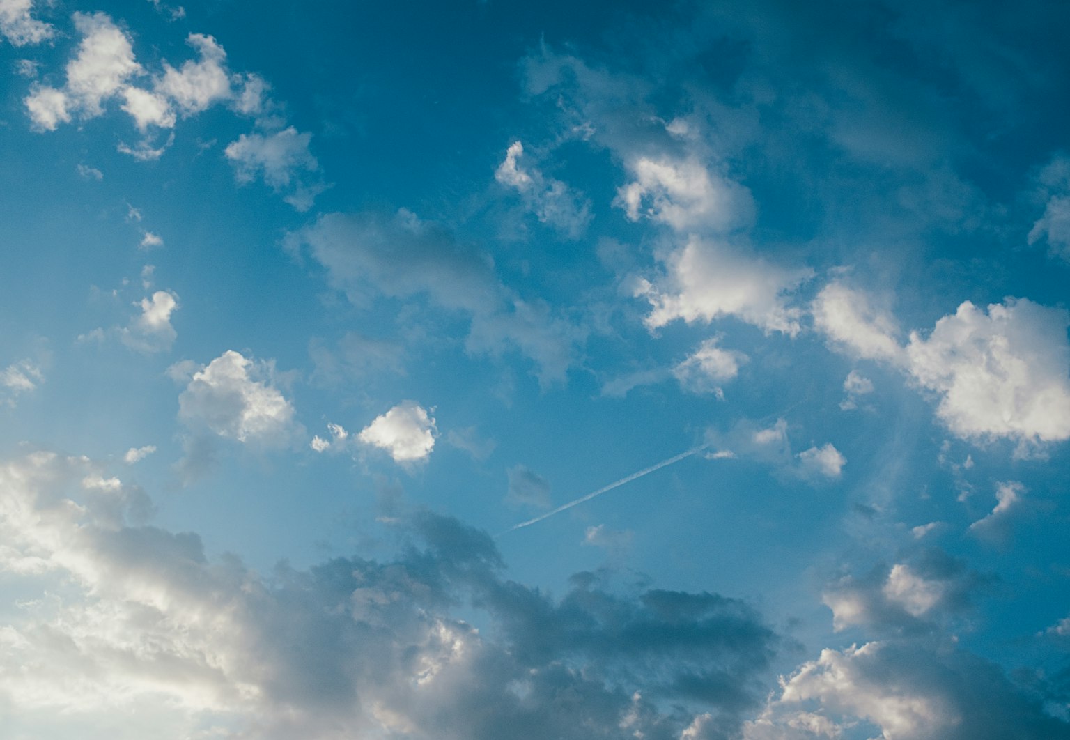 Beautiful scene of white clouds in a blue sky