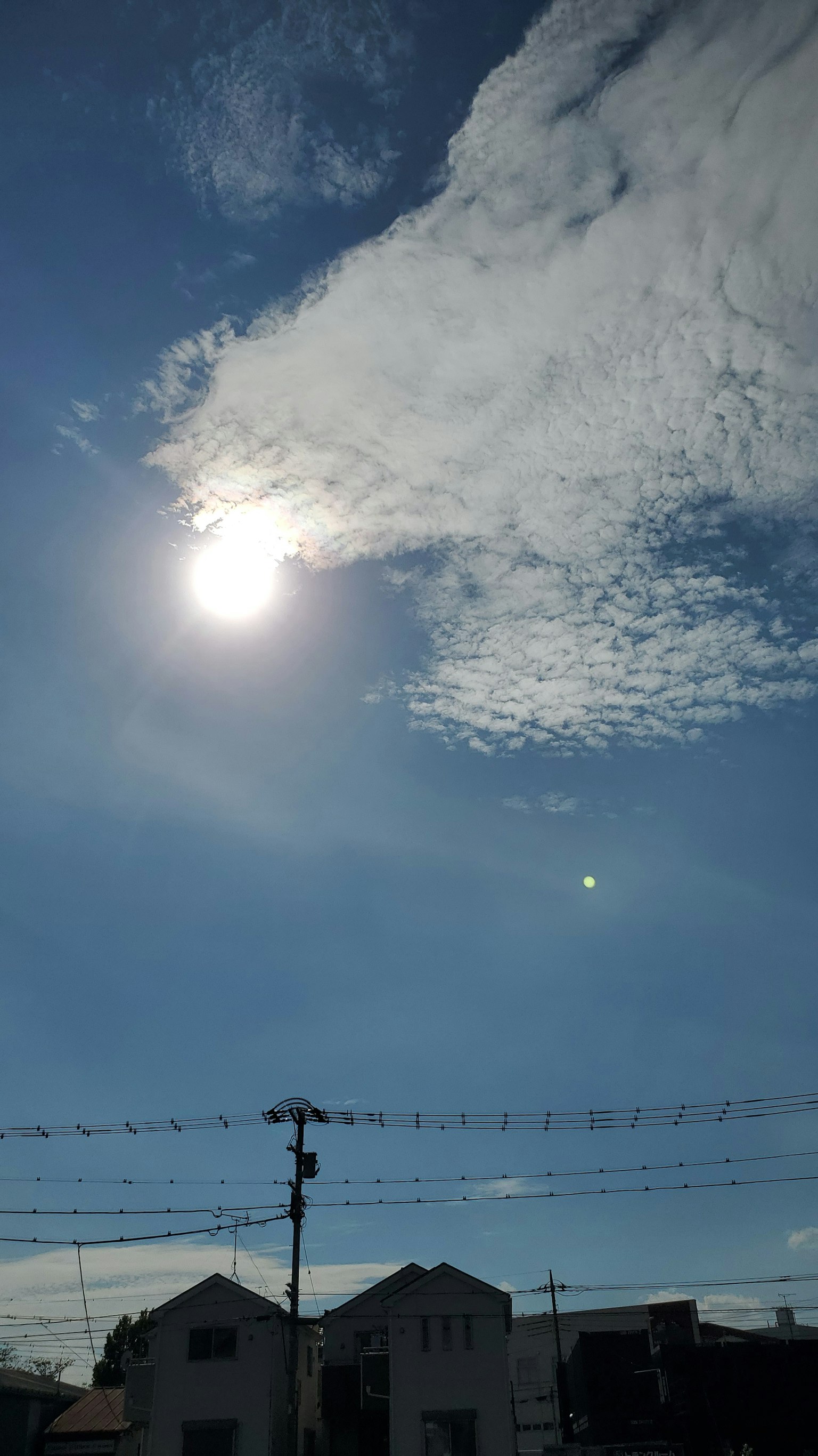 蓝天中云层覆盖的太阳景观