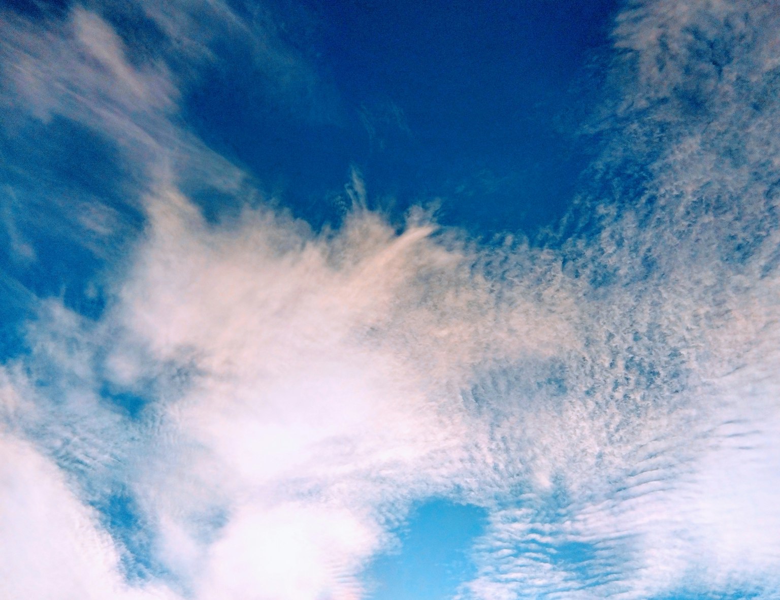 Beautiful view of blue sky with white clouds