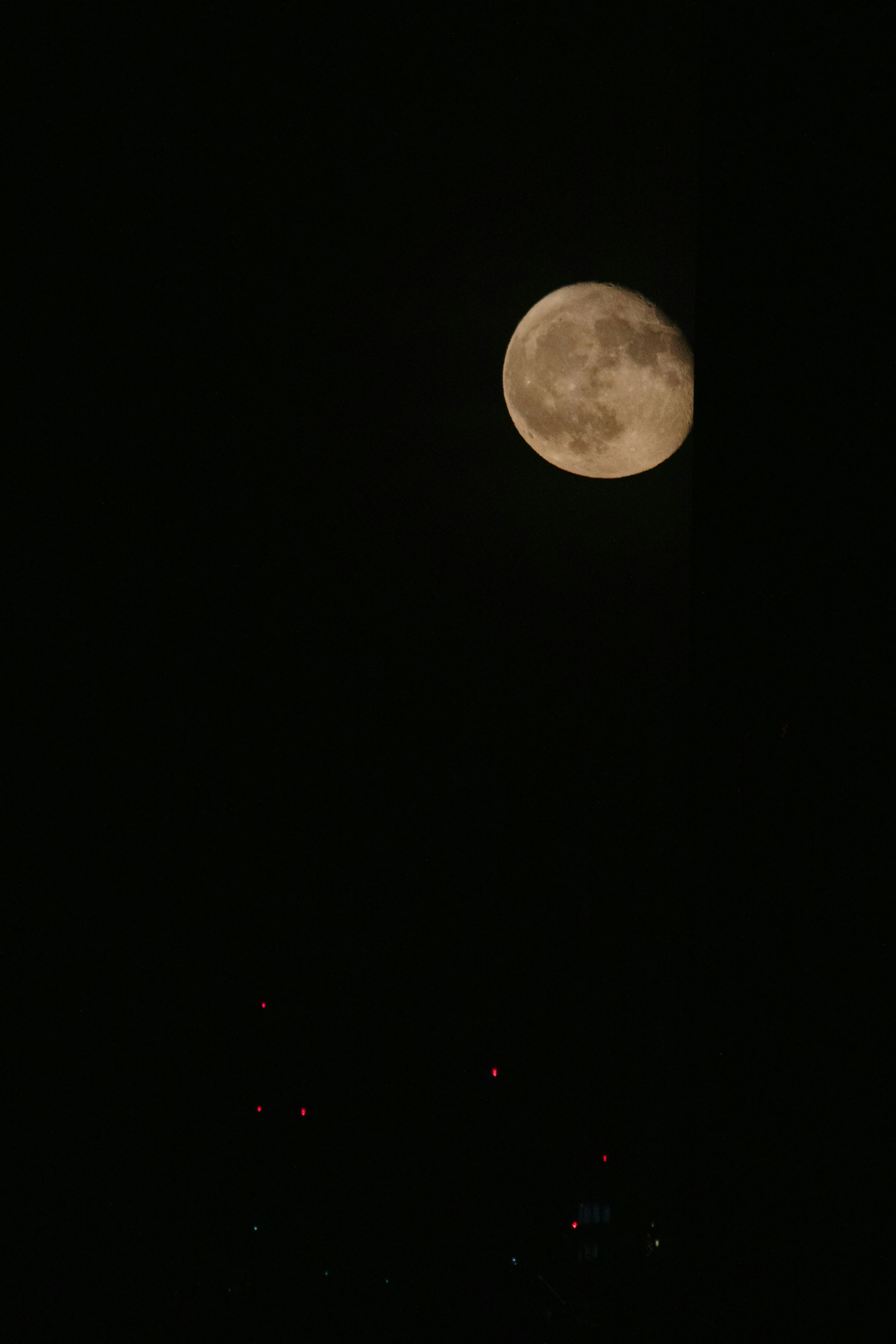 moon in a dark night sky