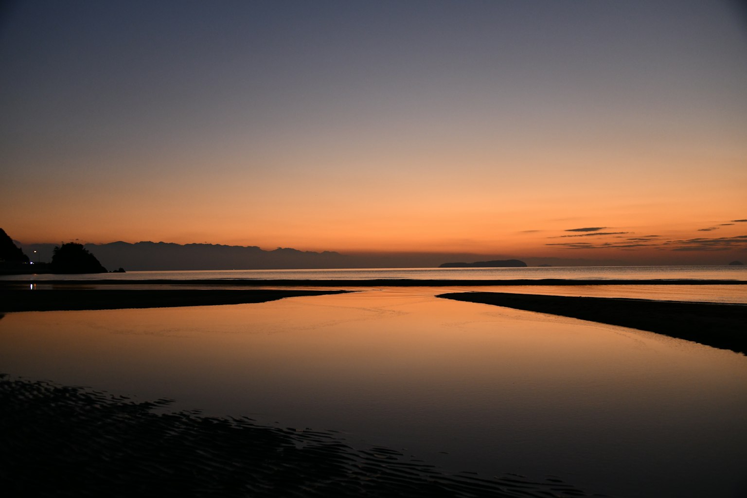 Scenic view of a sunset over calm waters