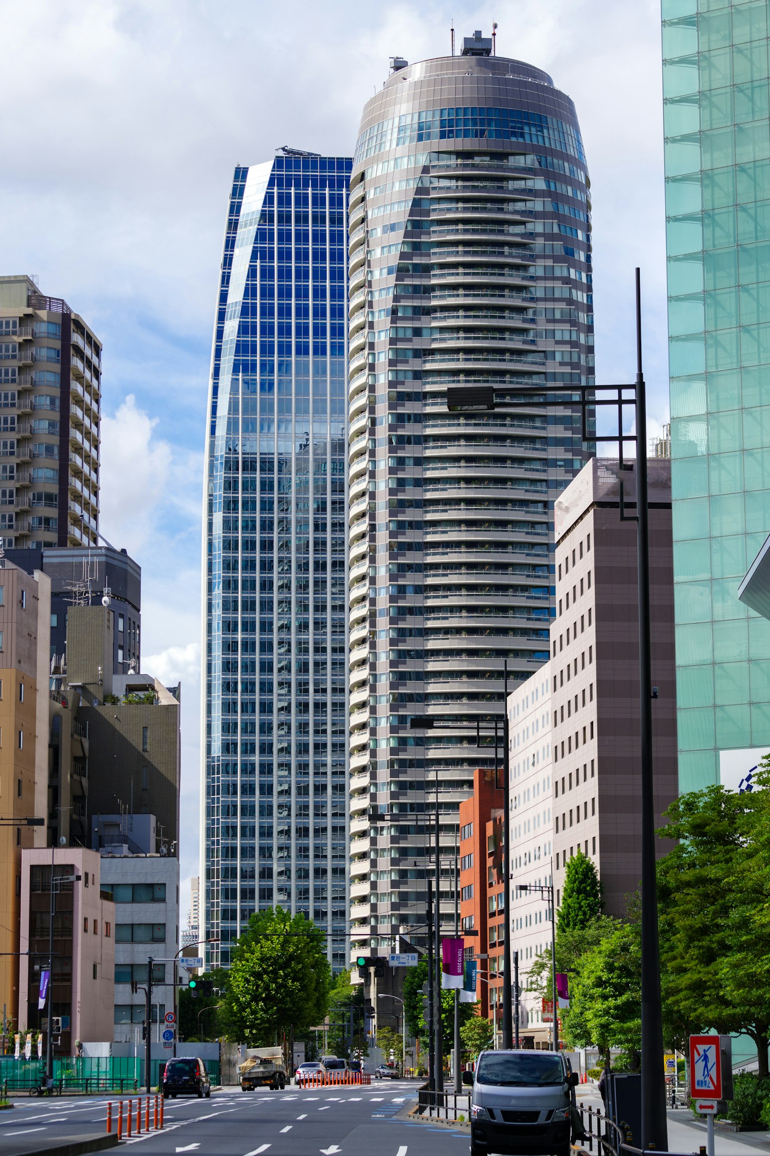 Cityscape featuring modern skyscrapers in Tokyo