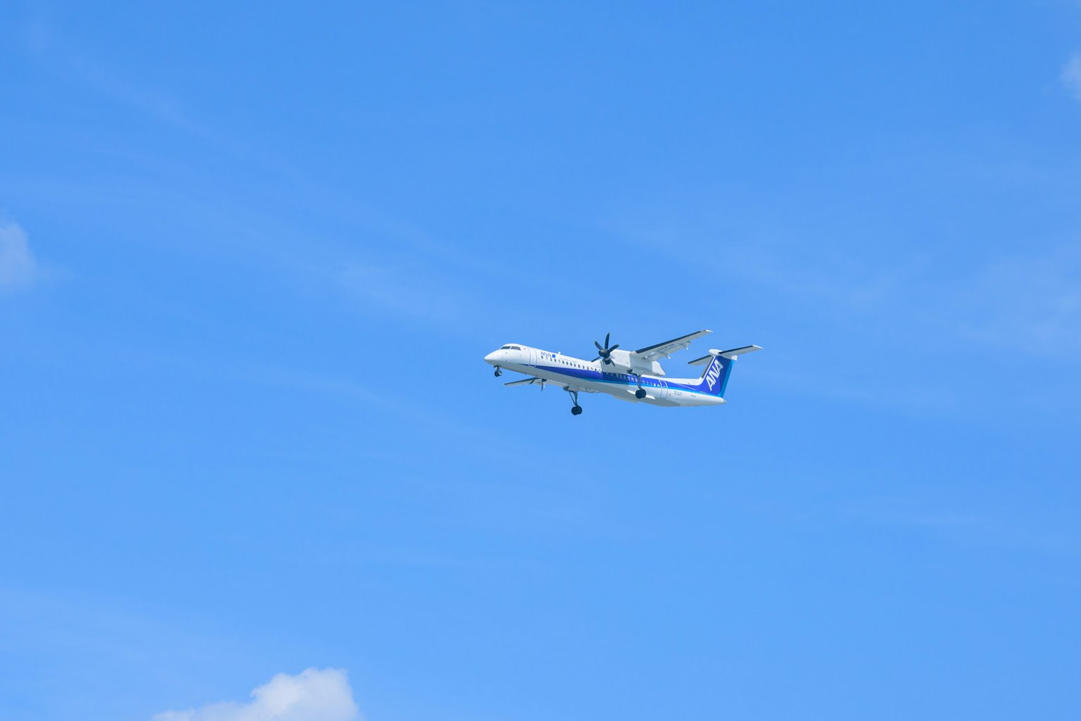 Aircraft flying against a clear blue sky
