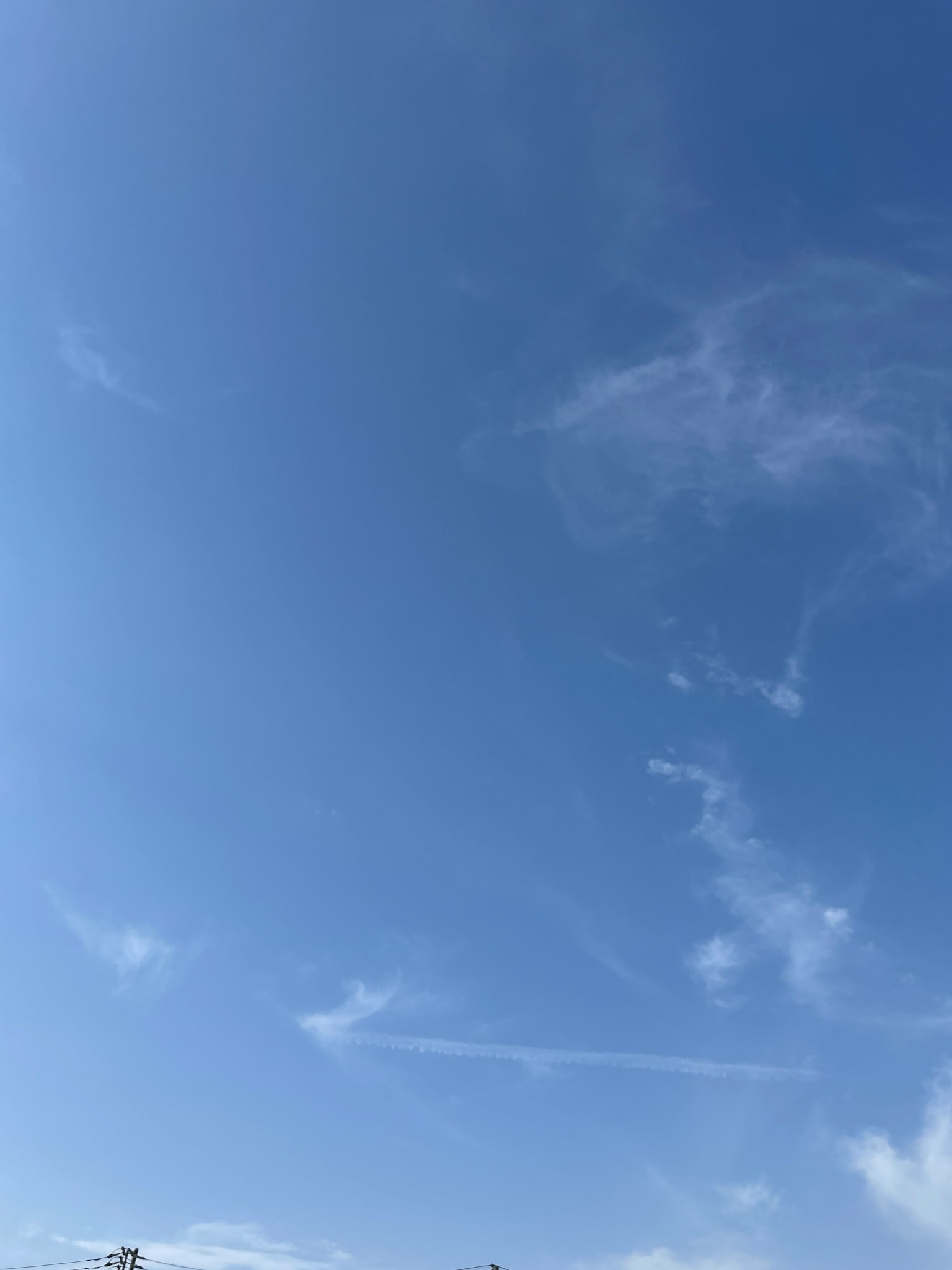 Blue sky with wispy clouds