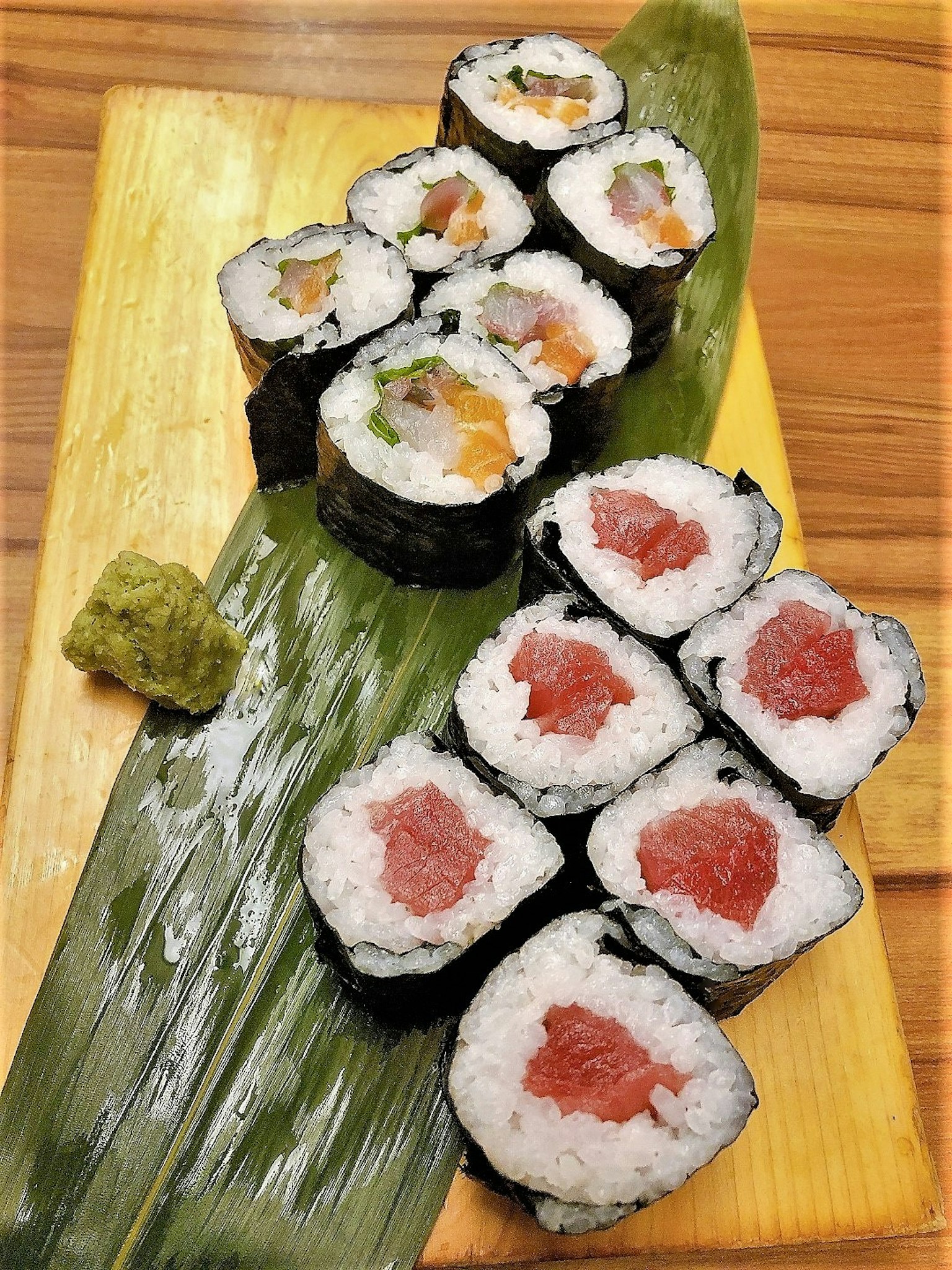 A beautiful plate of assorted sushi showcasing colorful ingredients