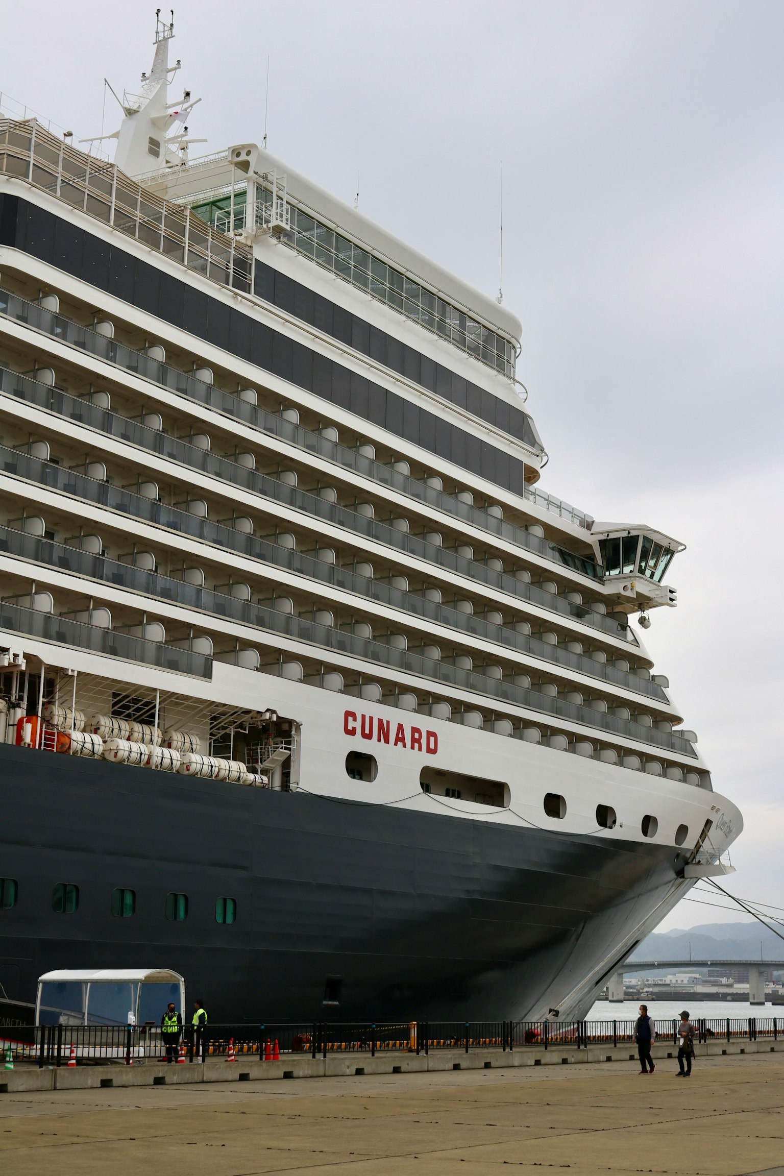 Side view of a cruise ship at the port
