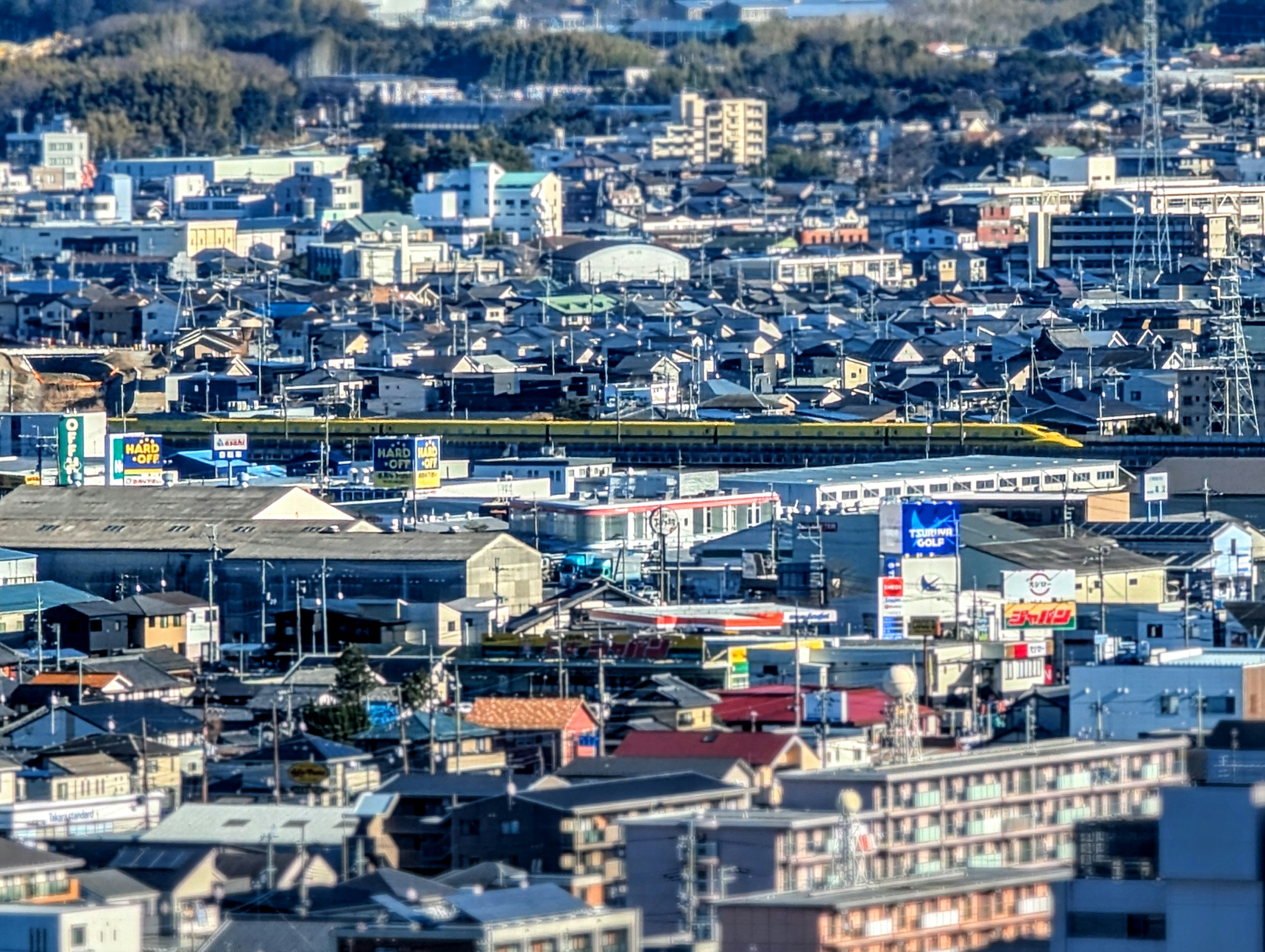 工廠與住宅混合的城市航拍景觀