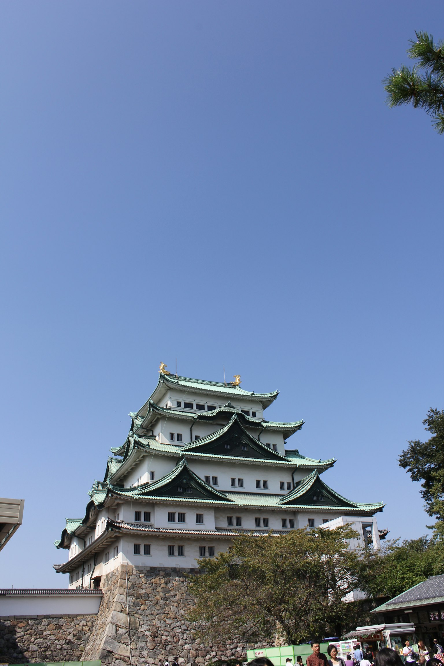 Schöne Fassade von Nagoya Schloss unter blauem Himmel