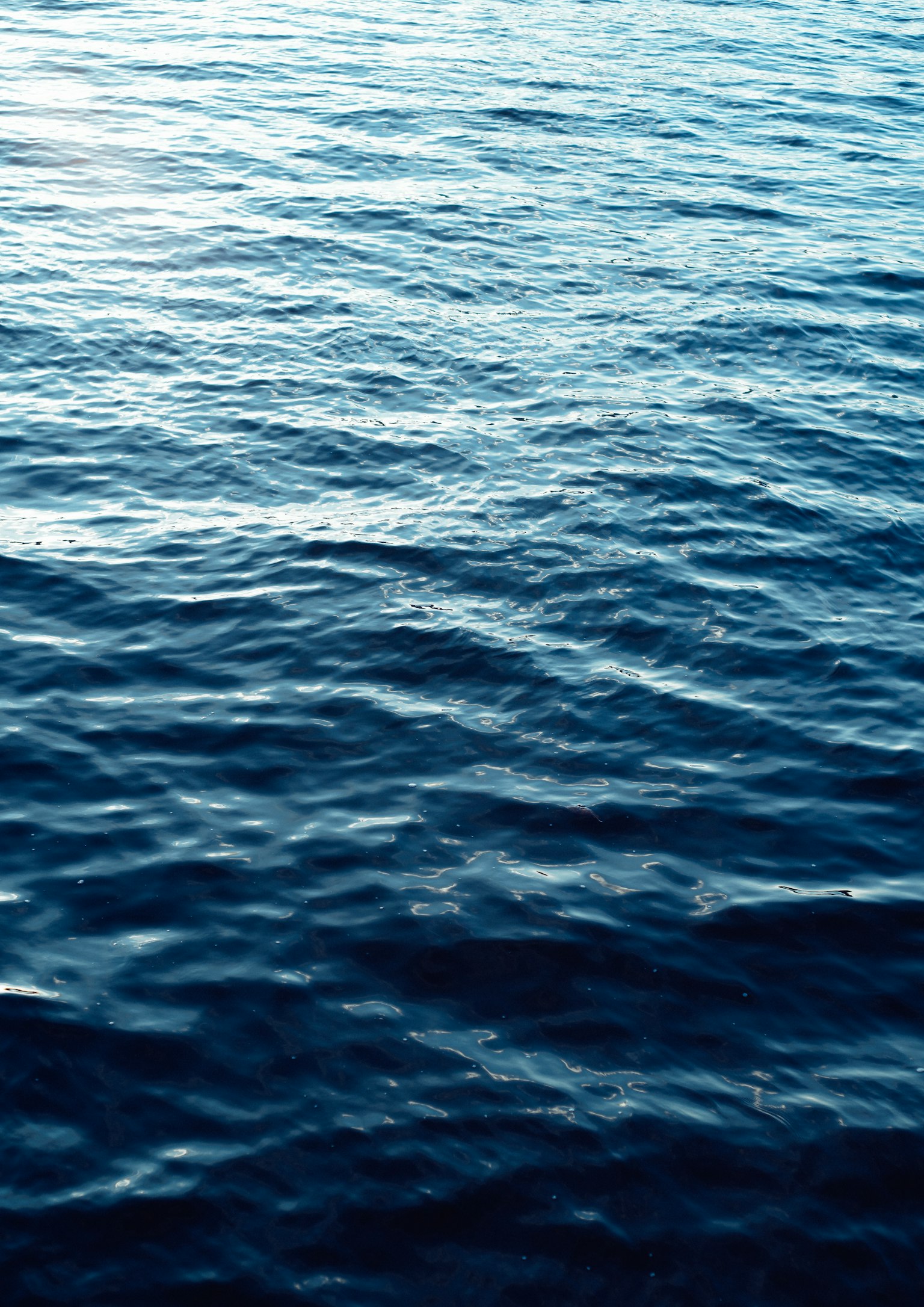 Rippling surface of deep blue water