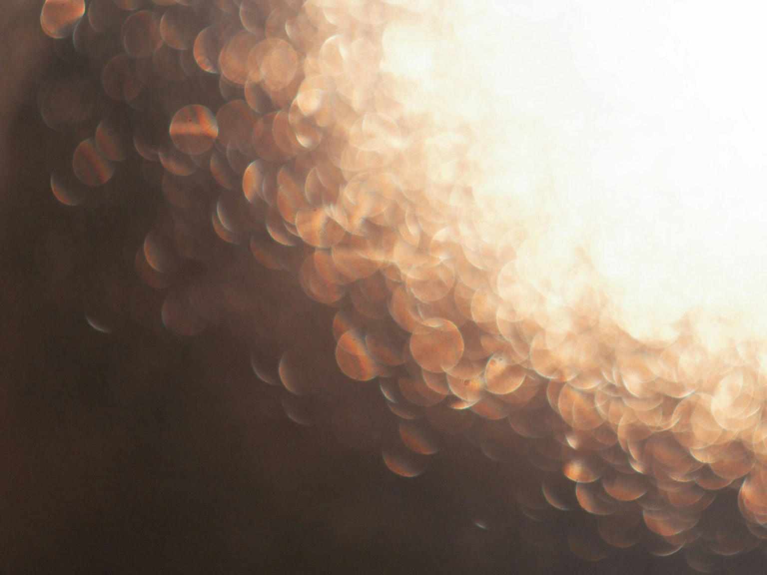 Gambar dengan cahaya bokeh emas lembut di latar belakang gelap
