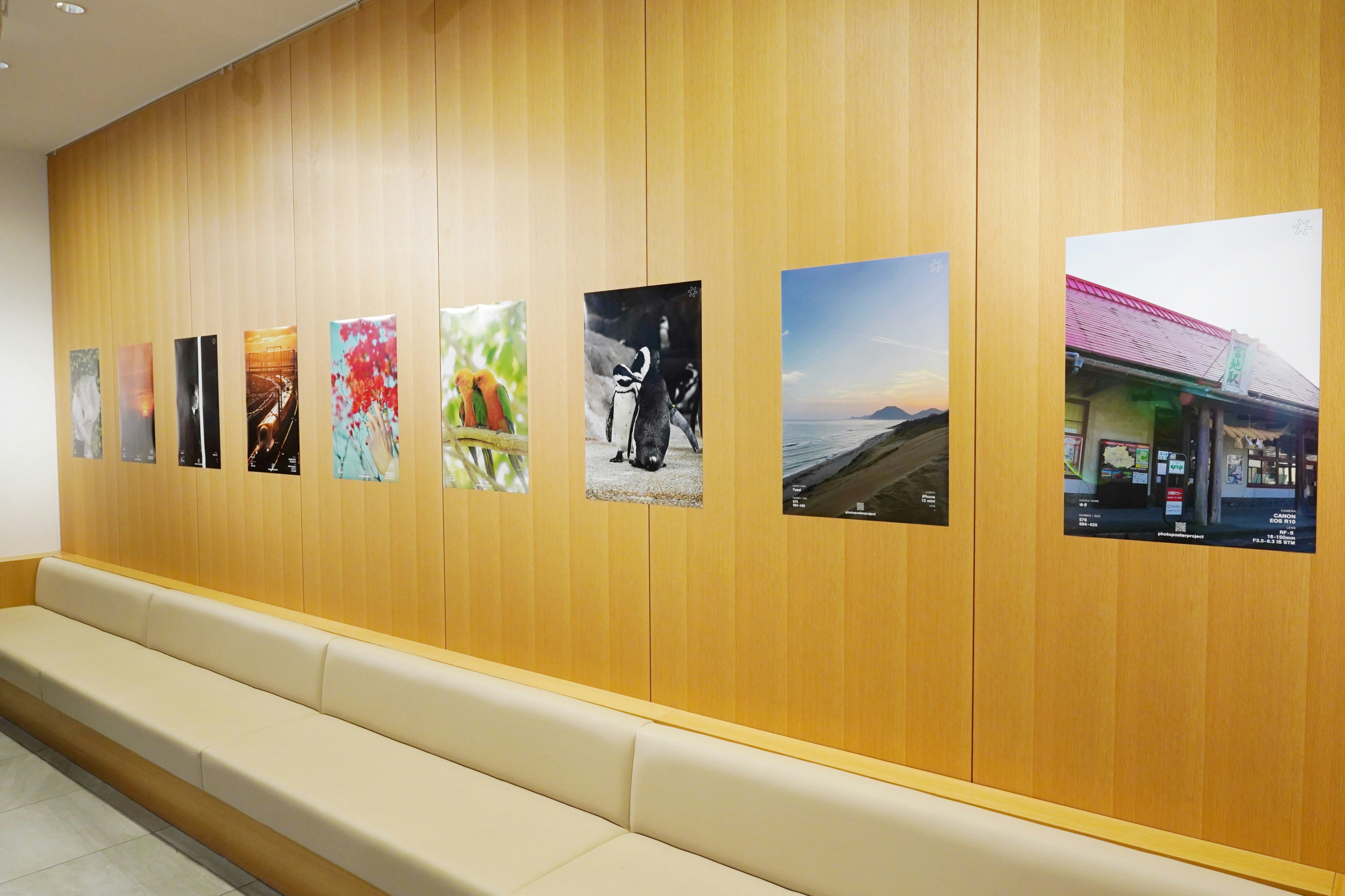 京都“photo poster project”展览，墙上挂着装裱照片海报