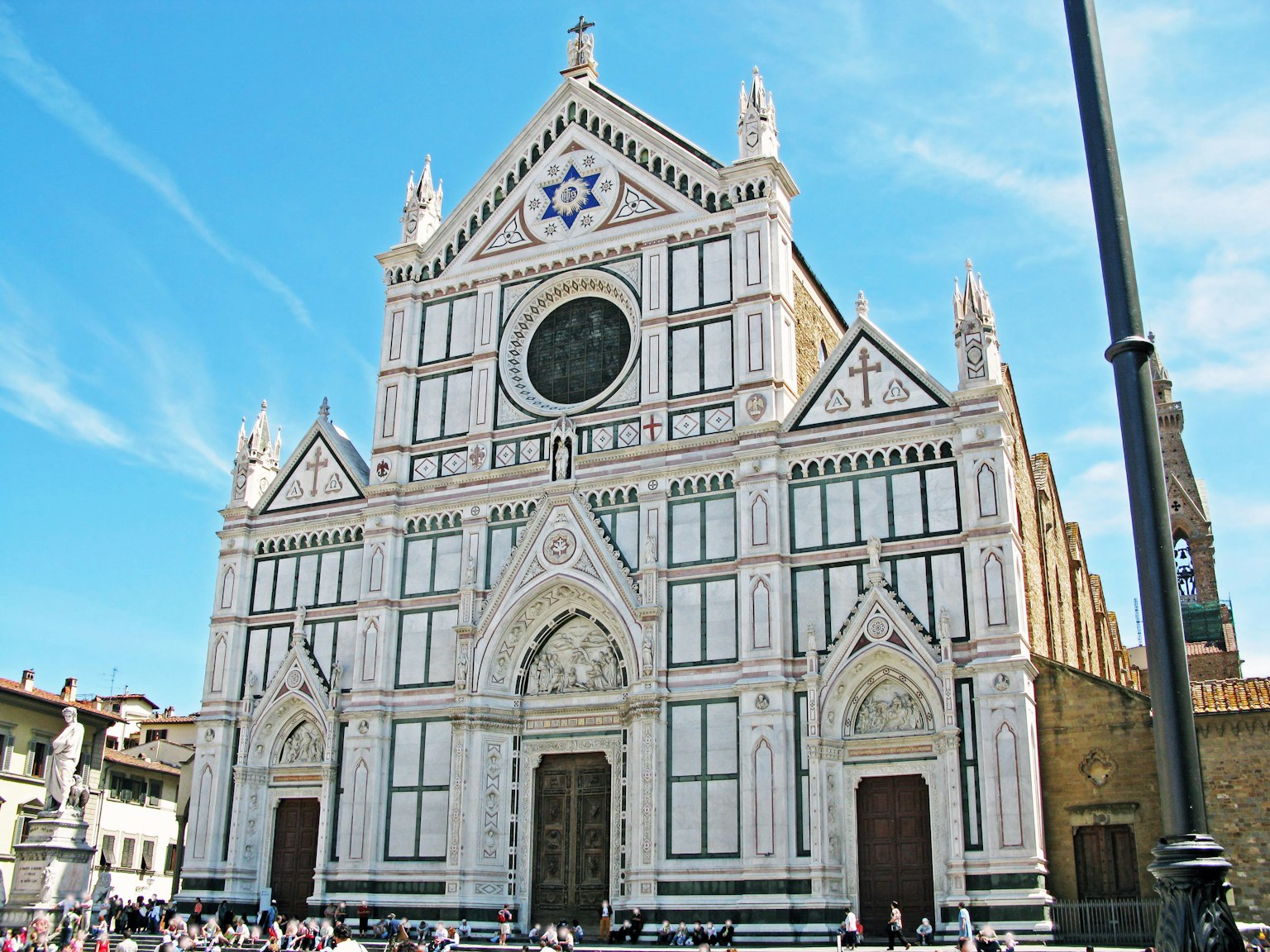 Mặt tiền đẹp của nhà thờ Santa Croce ở Florence