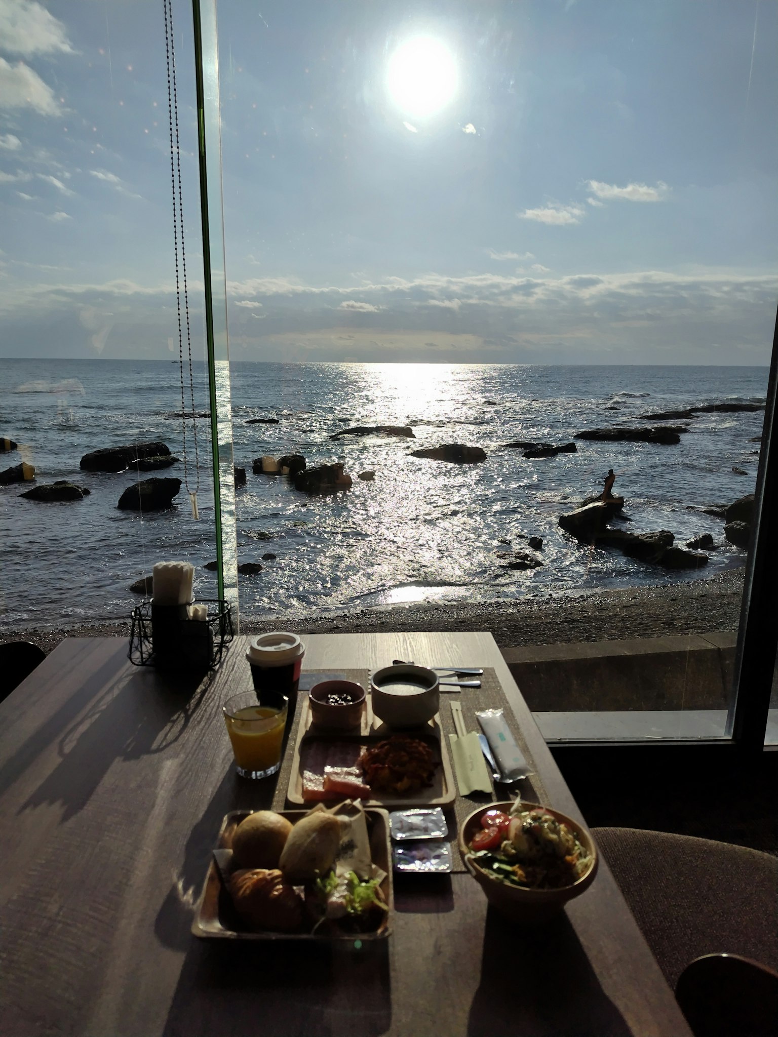 Dining table overlooking the ocean with a beautiful view