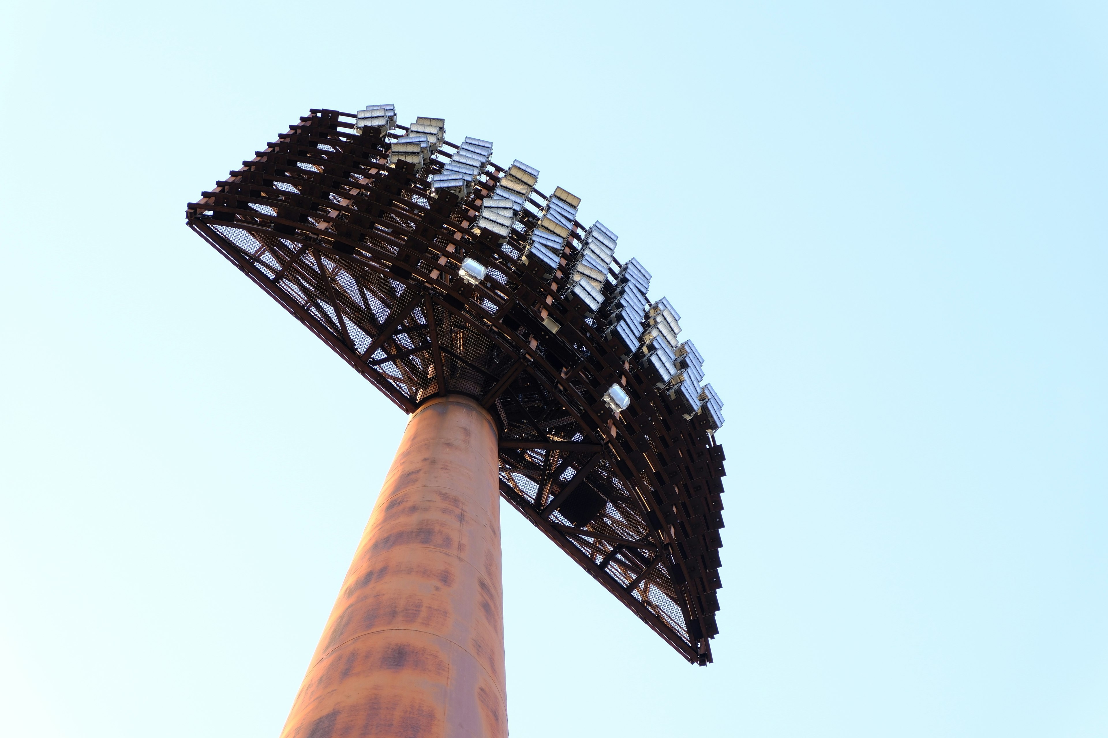 Top of a stadium floodlight tower