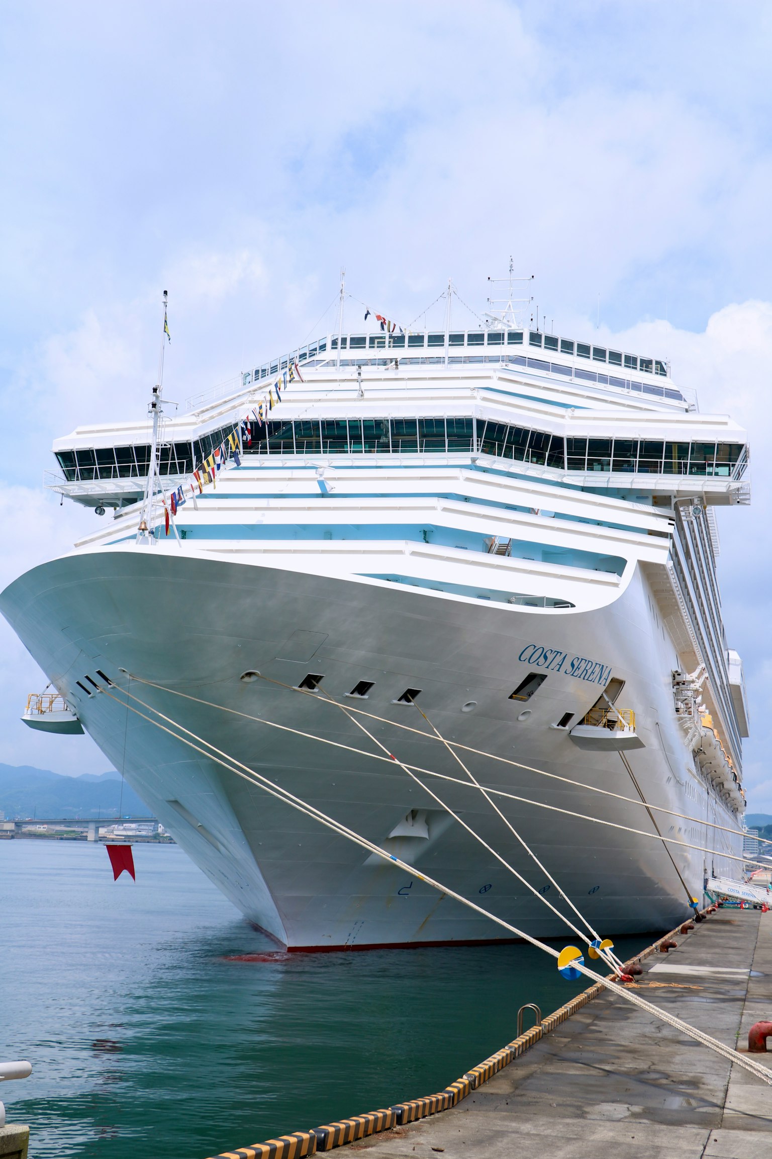 Un gran crucero atracado en un puerto