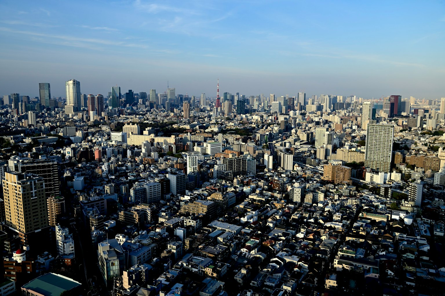 Vue aérienne du paysage urbain de Tokyo avec des gratte-ciel