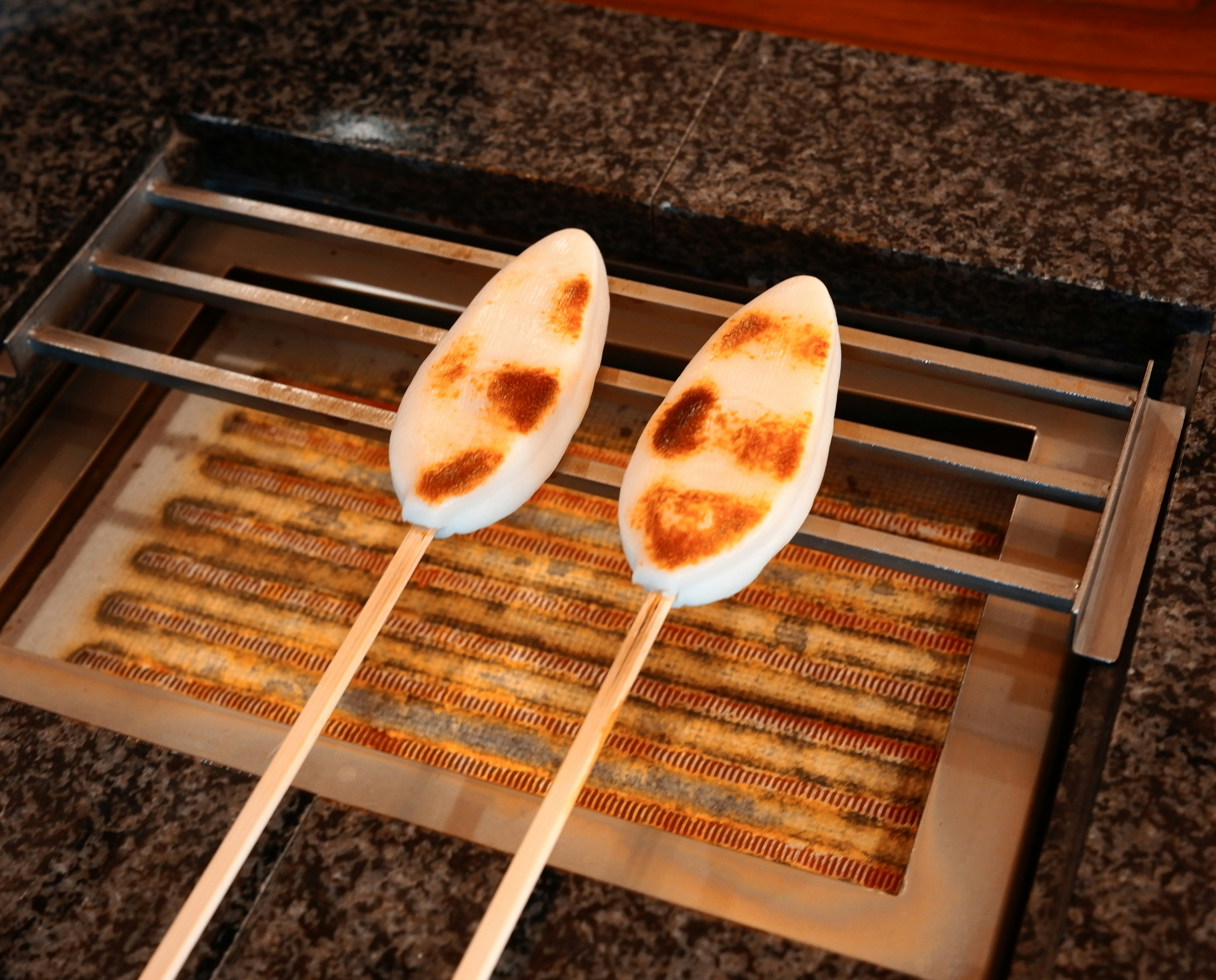 toasted marshmallows on skewers