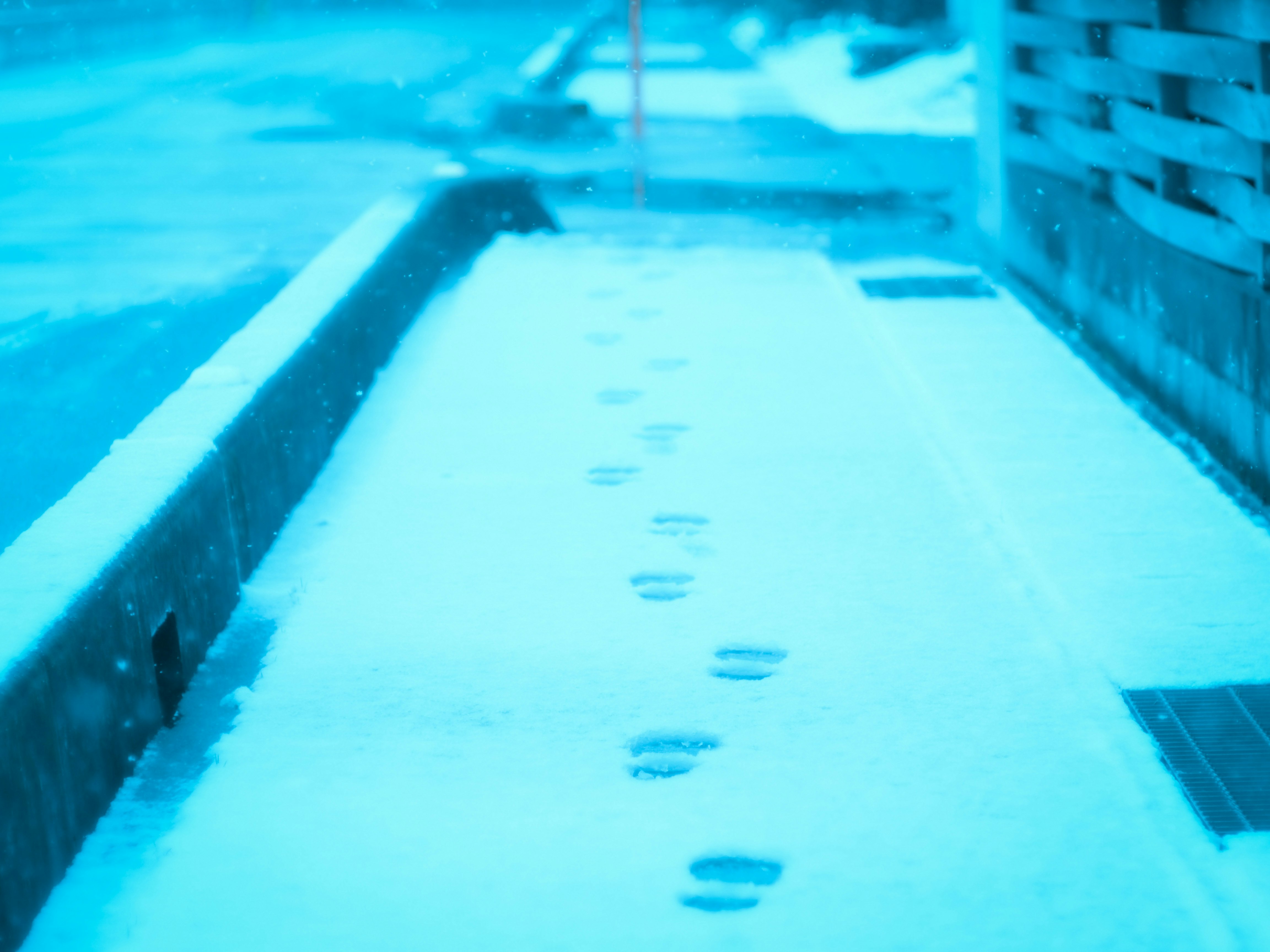 pool lane with water surface and diving board