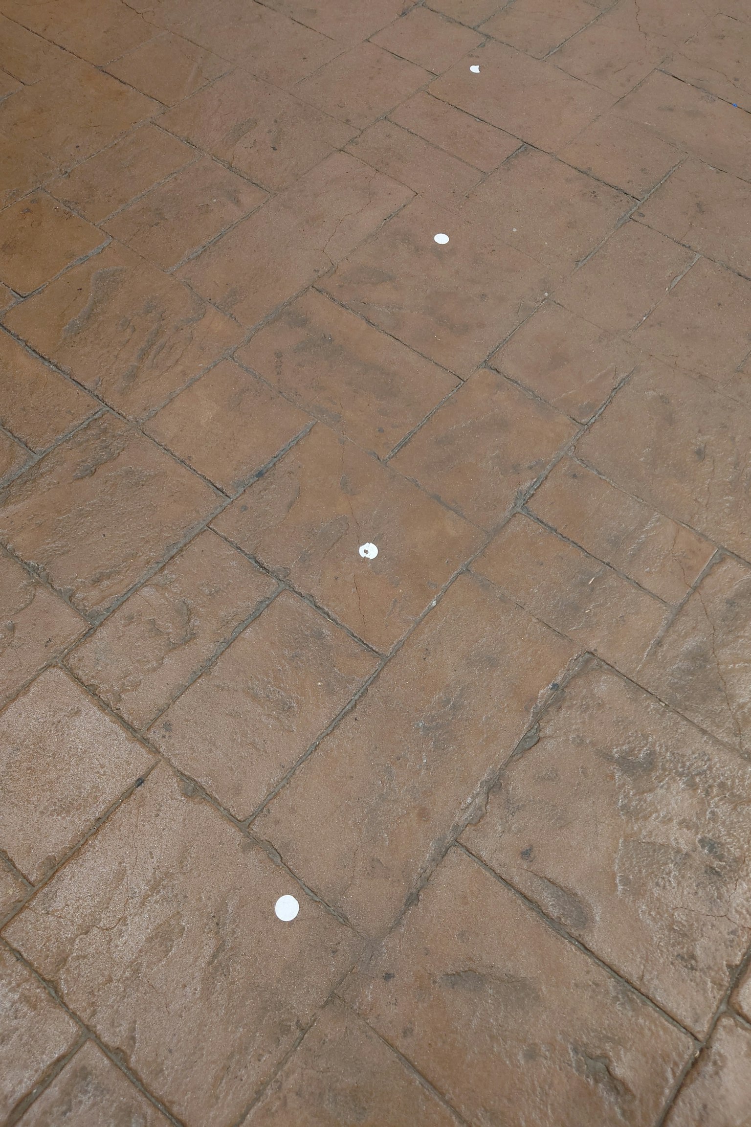 棕色石材地板上有白色光点
