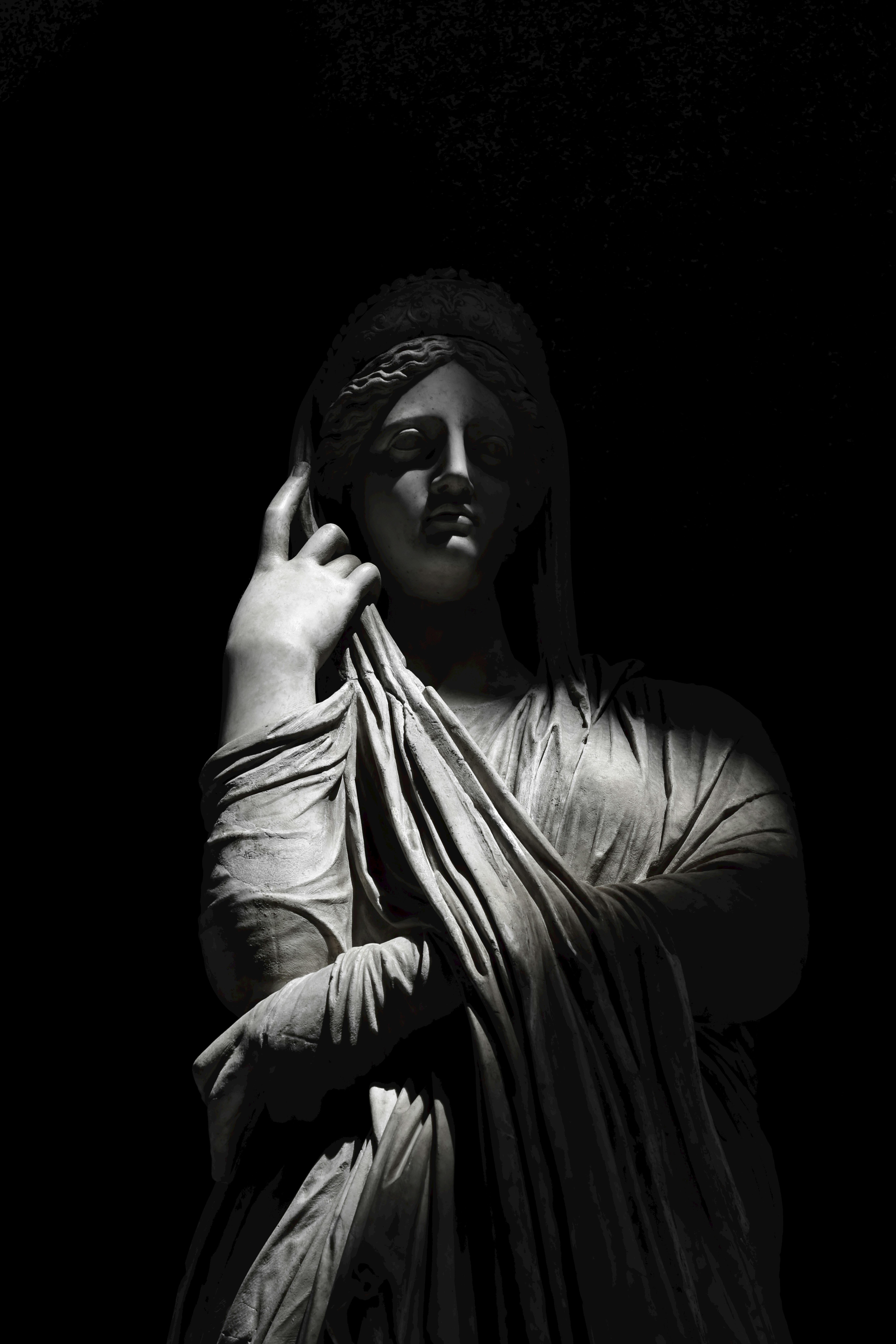 ヴァチカン美術館内のプドキティア像のモノクロ肖像