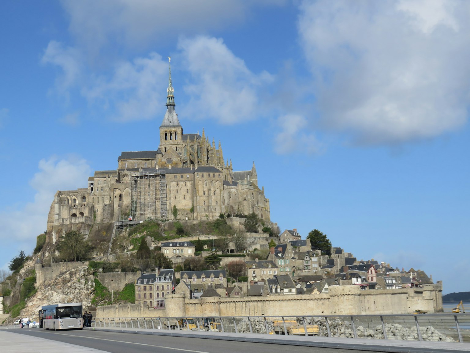 Mont Saint-Michel with stunning architecture against a blue sky