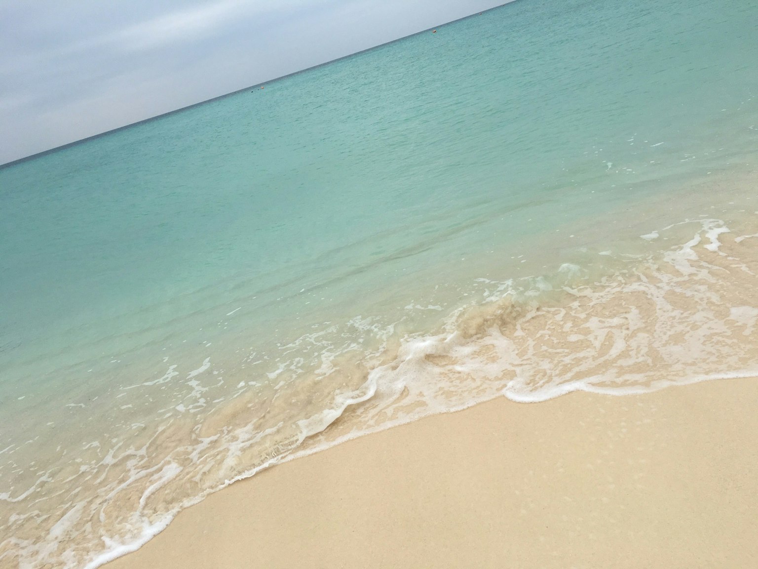 寧靜的藍色海洋和沙灘景觀