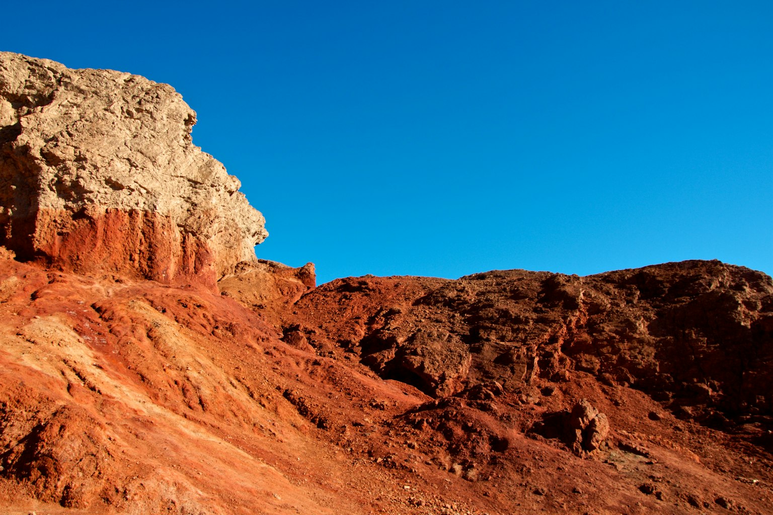 Formations rocheuses rouges sous un ciel bleu clair