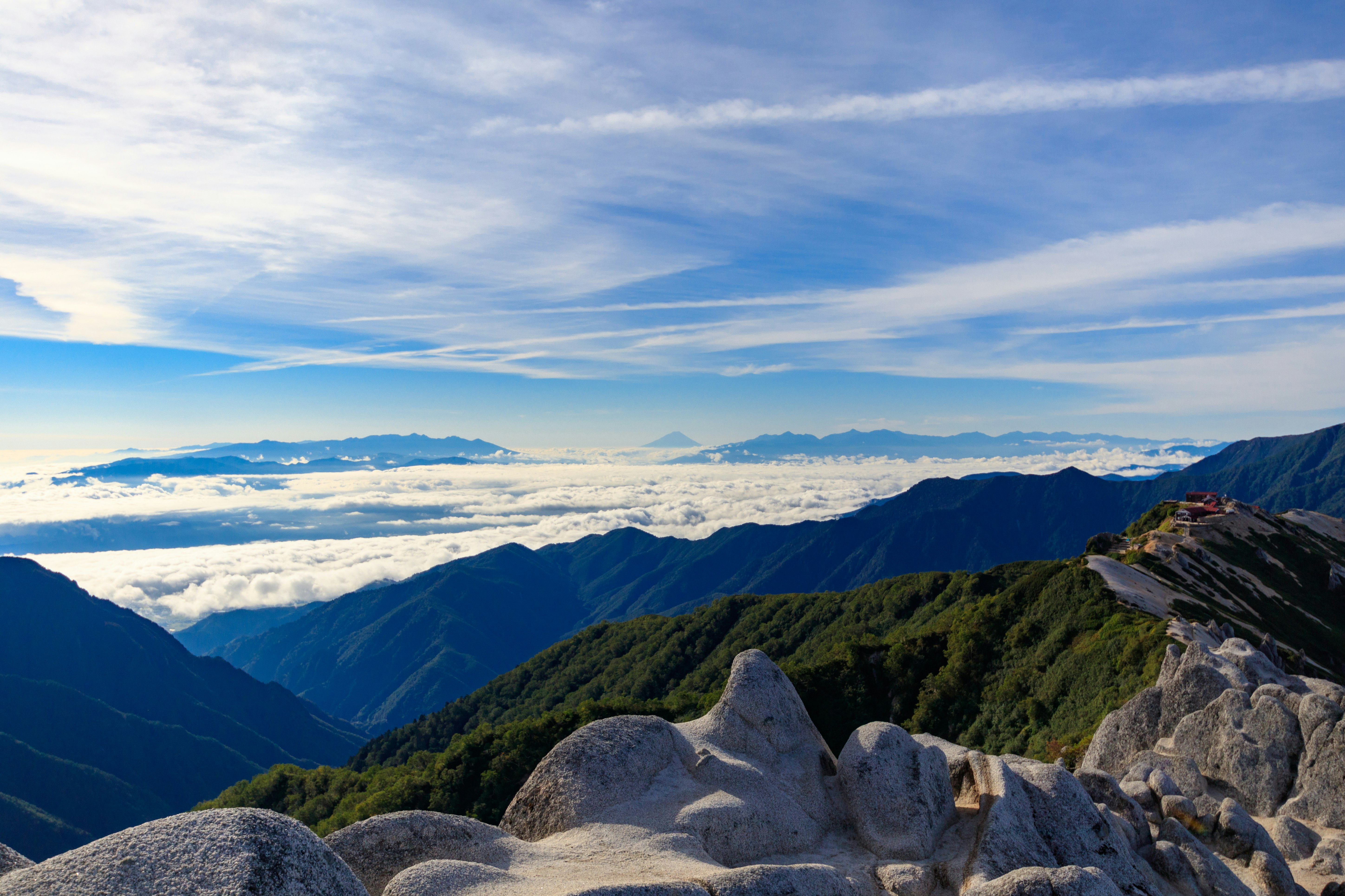 breathtaking mountain ridgeline view with cloud sea