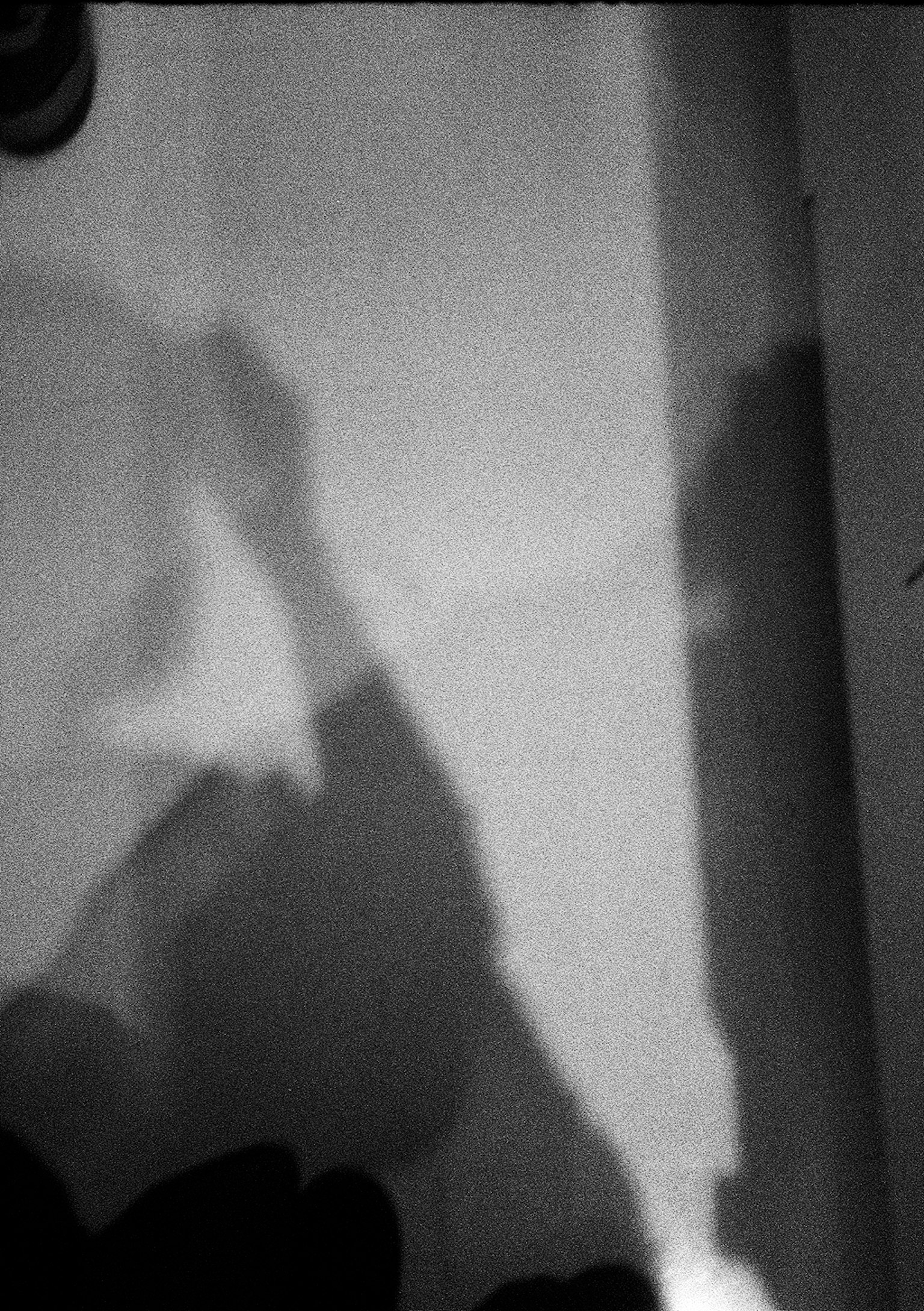 Imagen en blanco y negro de una sombra proyectada en una pared