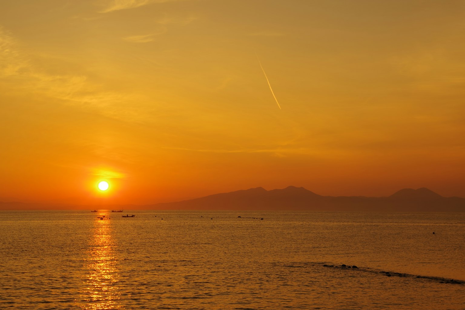 Beautiful landscape of the sunset over the sea