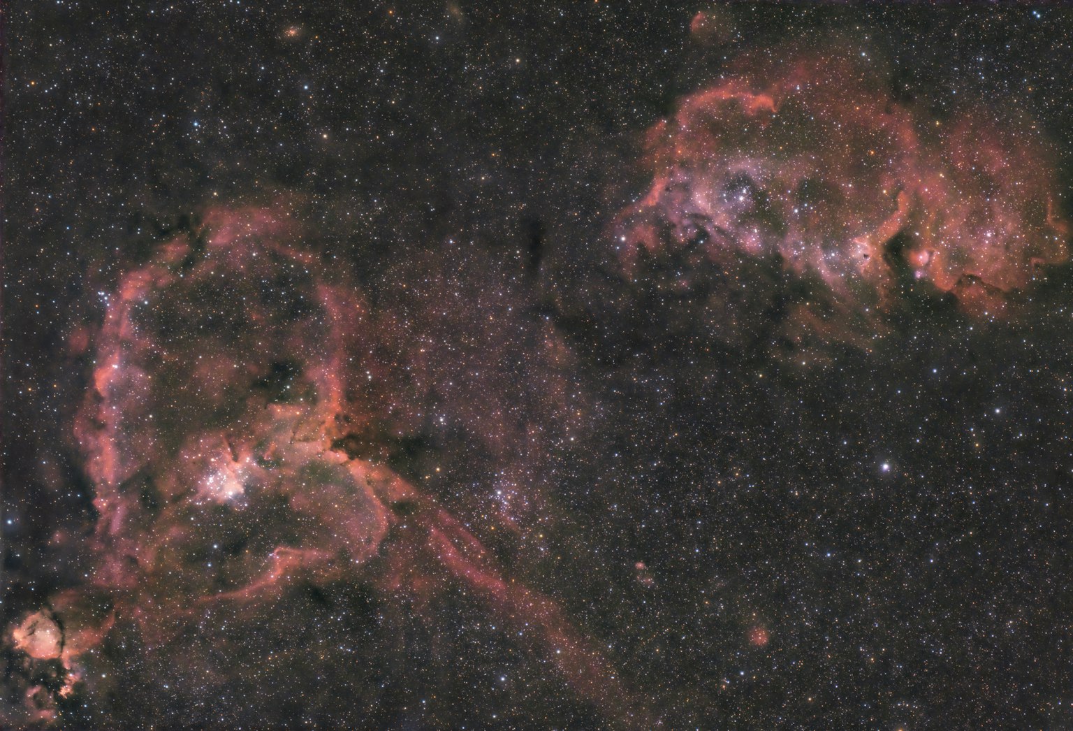 美麗的天文圖像，顯示星雲和恆星形成