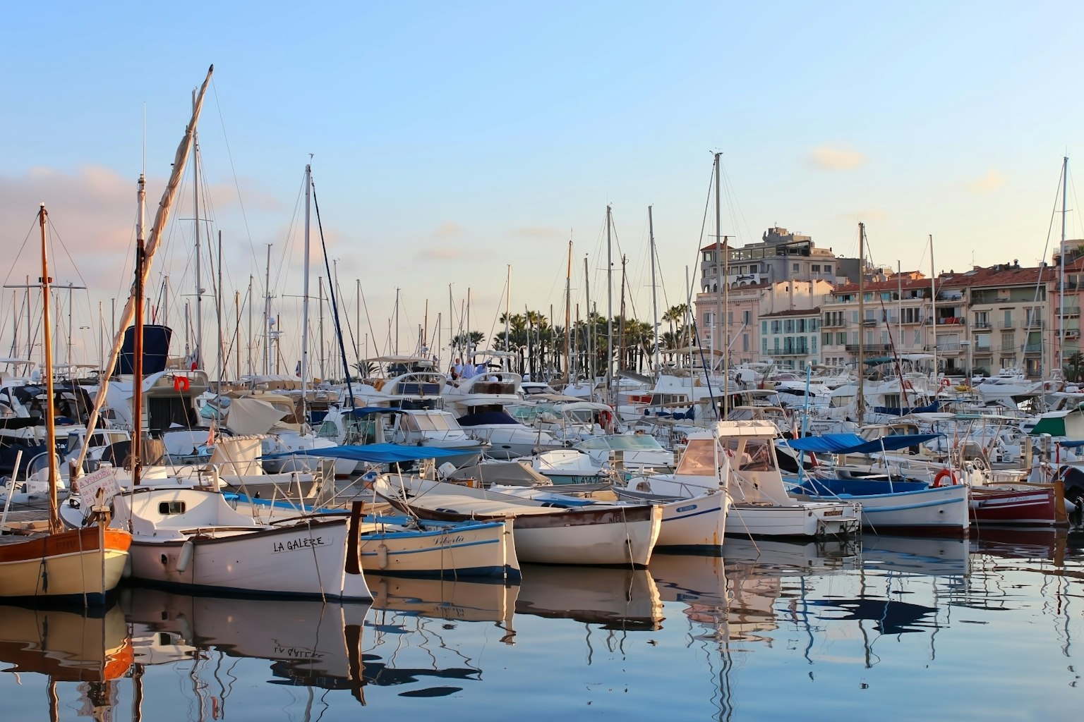 A scenic view of numerous boats and ships docked at the harbor