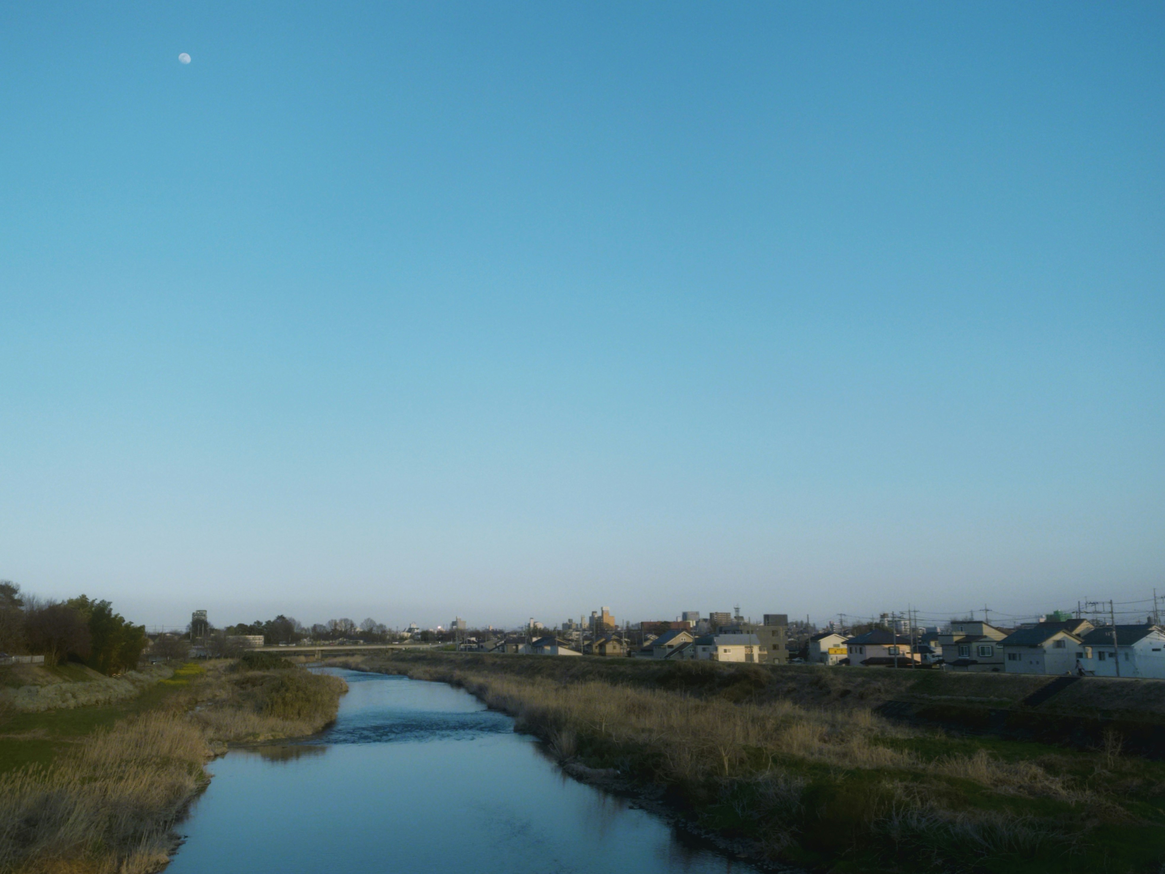 tranquil suburban riverside landscape