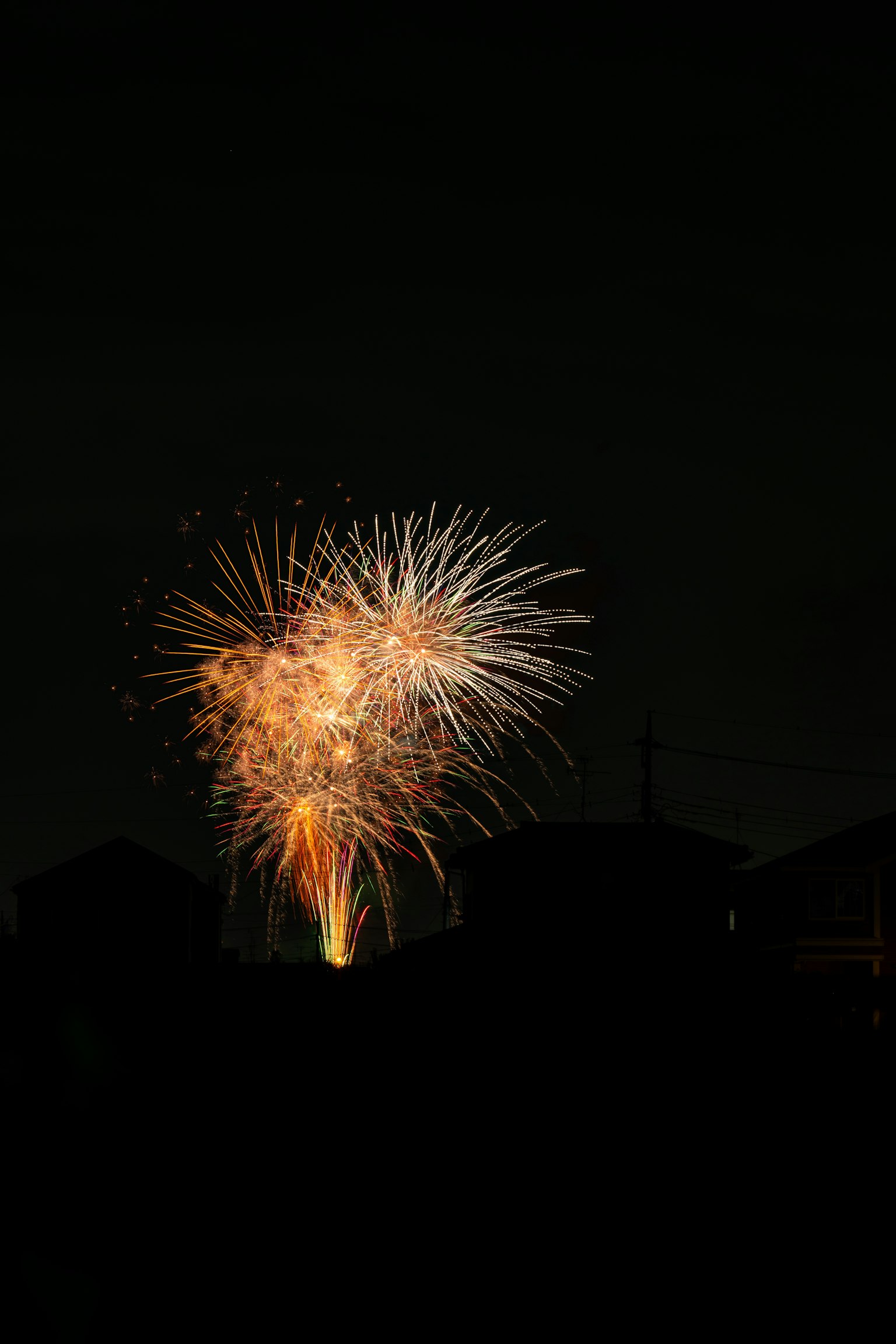 夜空中绽放的绚丽烟花