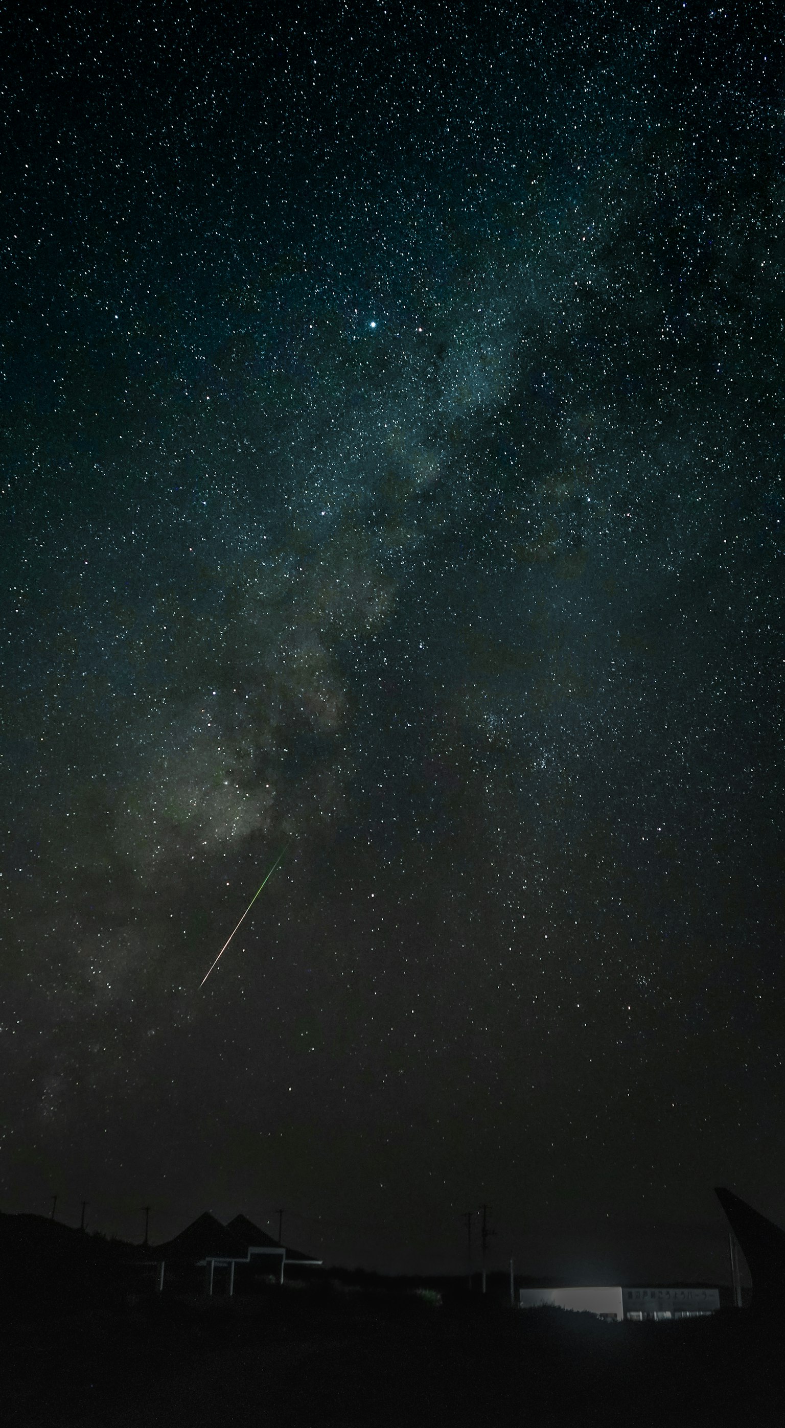 星空下银河的壮观景色和流星