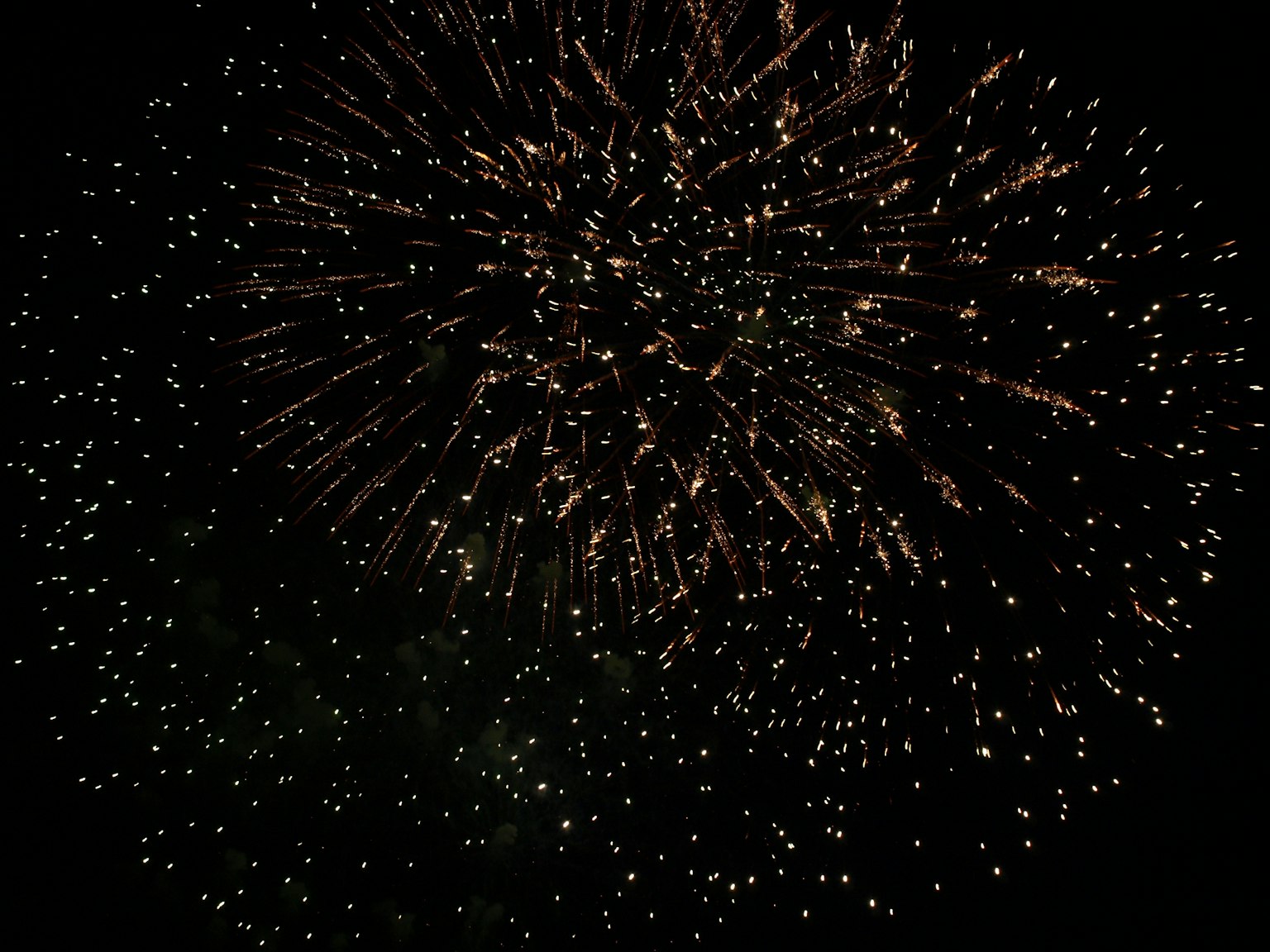 Explosives Feuerwerk auf schwarzem Hintergrund