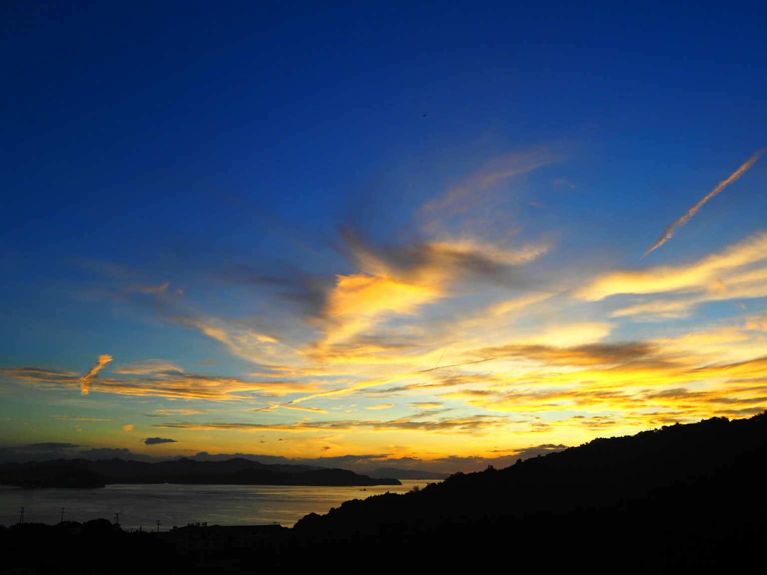 Beautiful sunset sky with vibrant colors over the sea