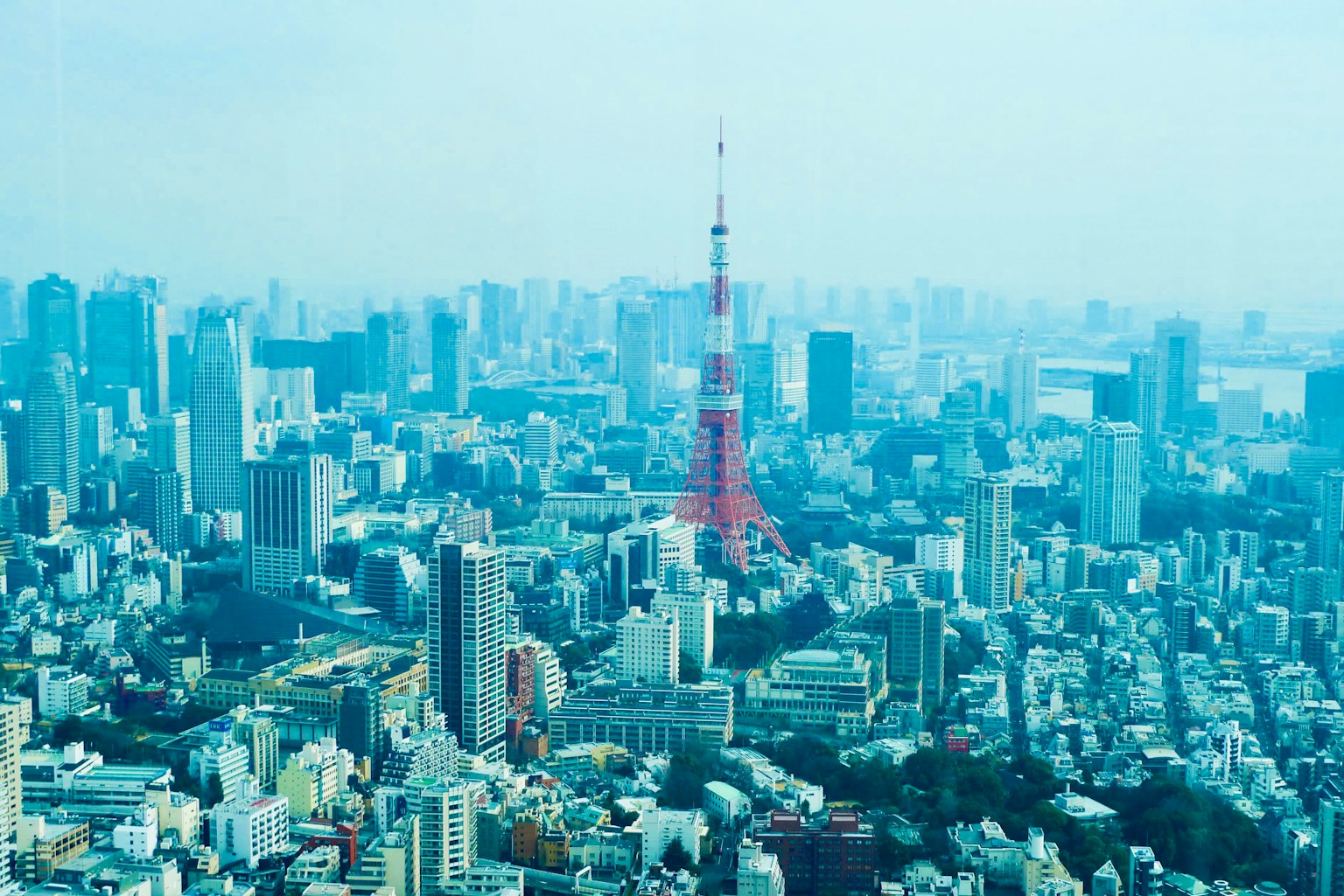 城市風景，東京塔與摩天大樓